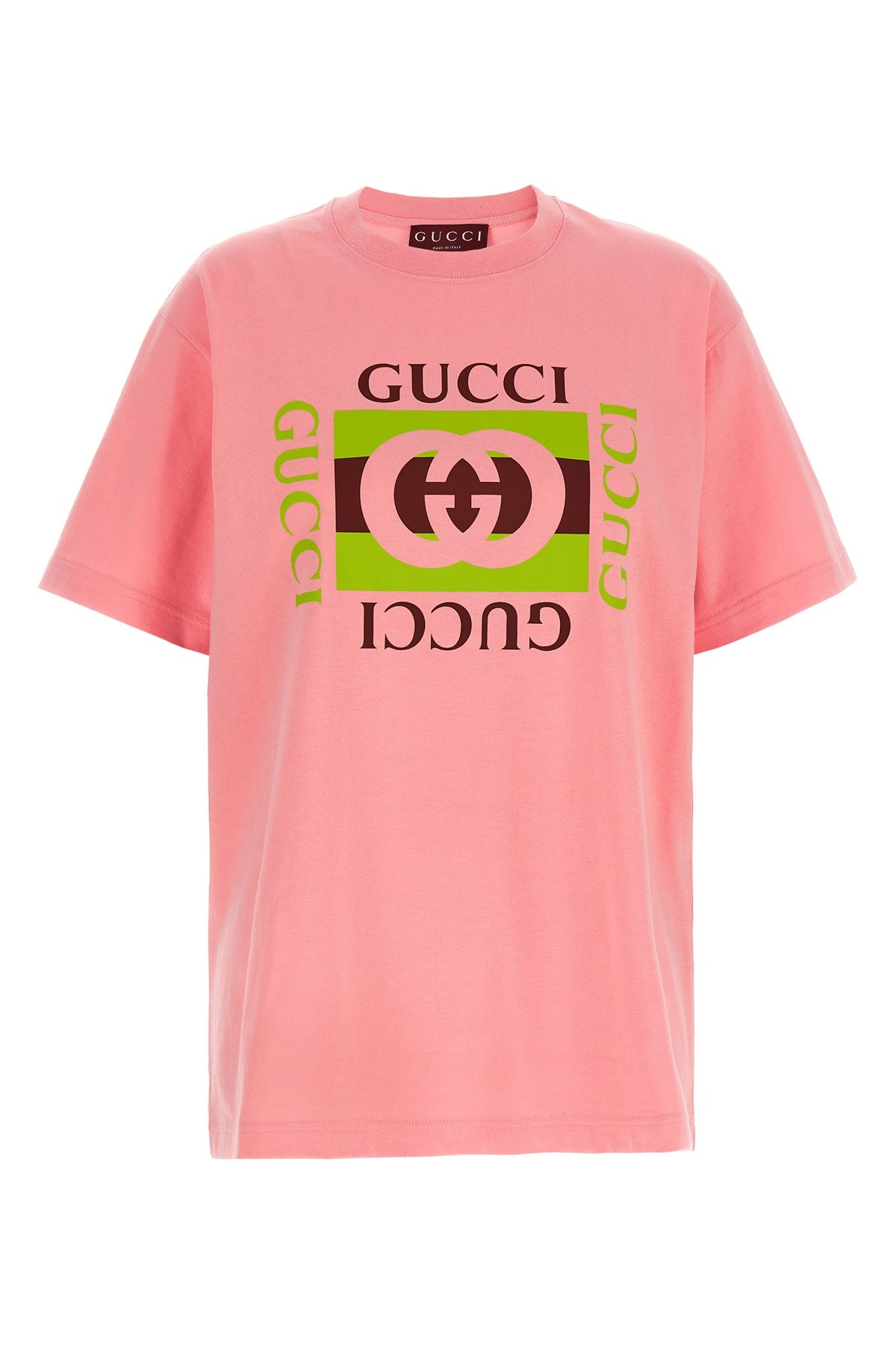 Gucci Logo-printed Short-sleeved T-shirt In Pink