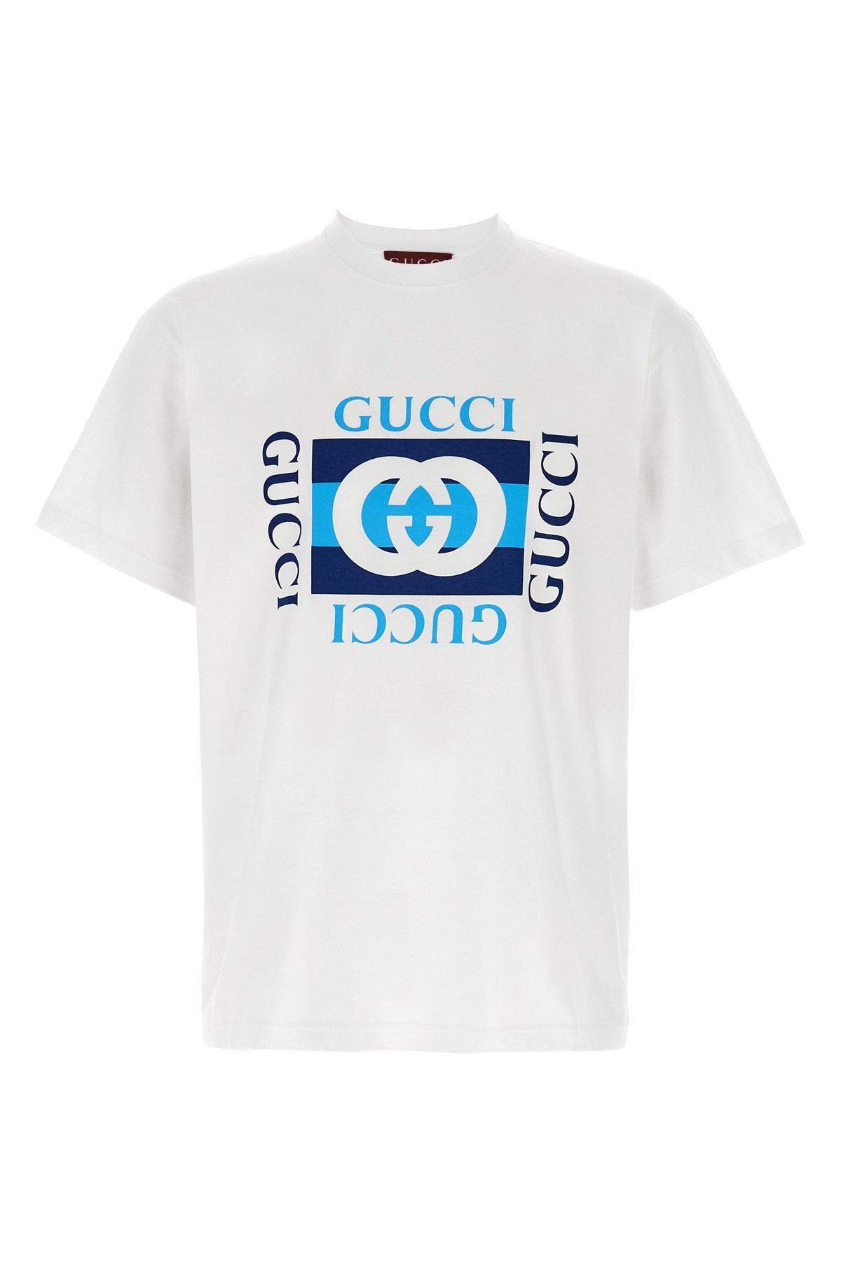 Gucci ' Incrocio Gg' Print T-shirt In White