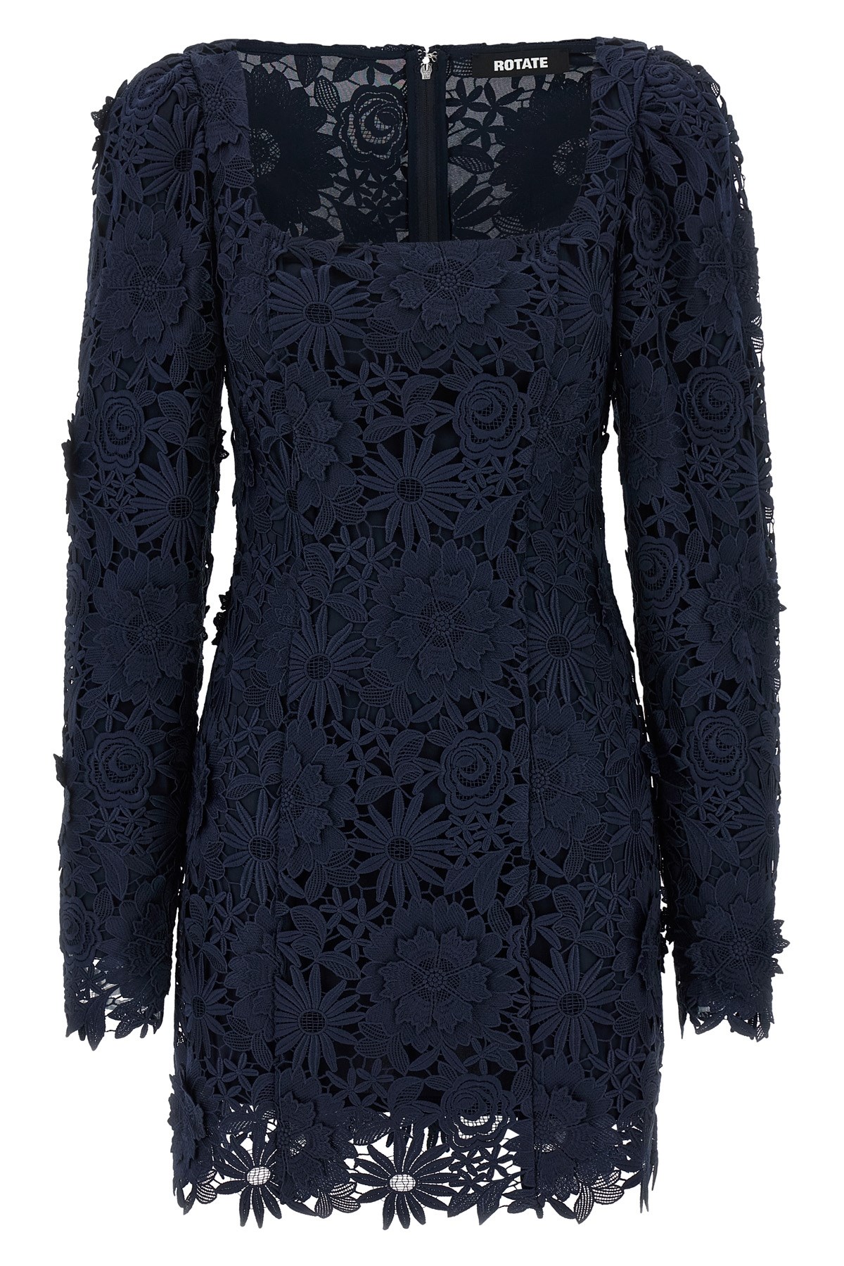Rotate Birger Christensen '3d Lace Ls Mini' Dress In Blue