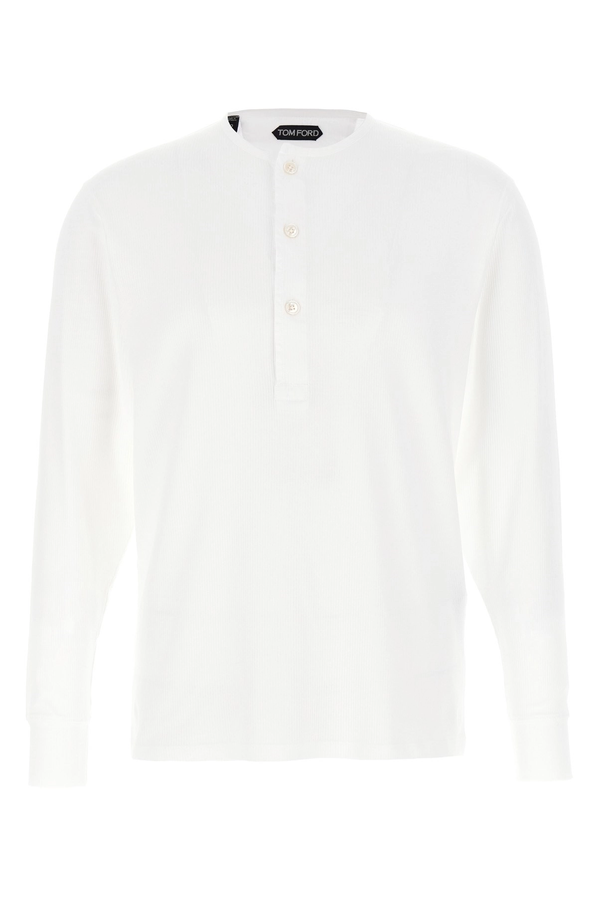 Tシャツ・カットソー TOM FORD FW25 Ribbed cotton t-shirt (JHL019JMC067 AW002) COTTON V-NECK T-SHIRT | Tom Ford Fashion