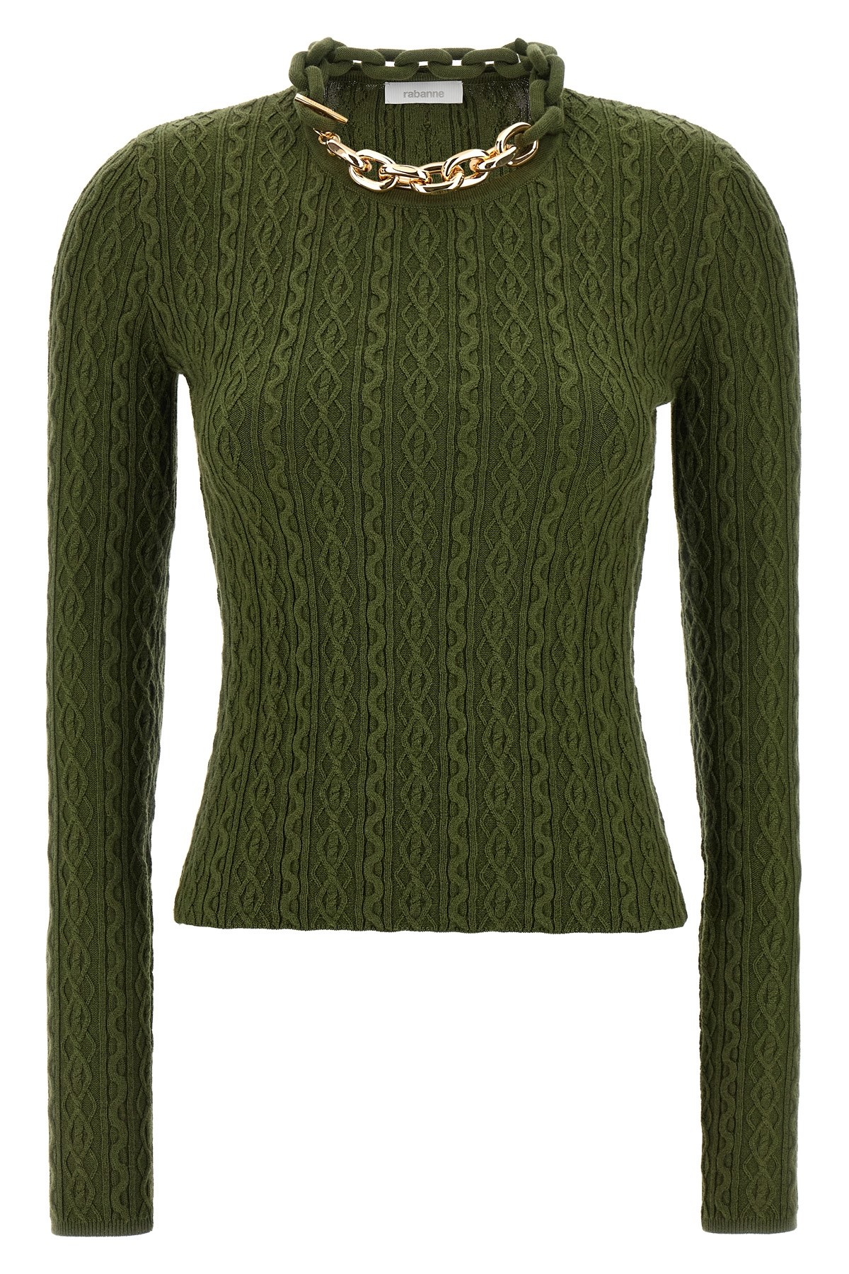 Rabanne Necklace Sweater In Green