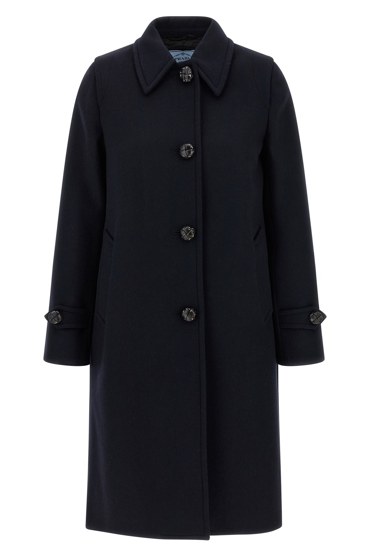 Prada Wool Coat In Blue