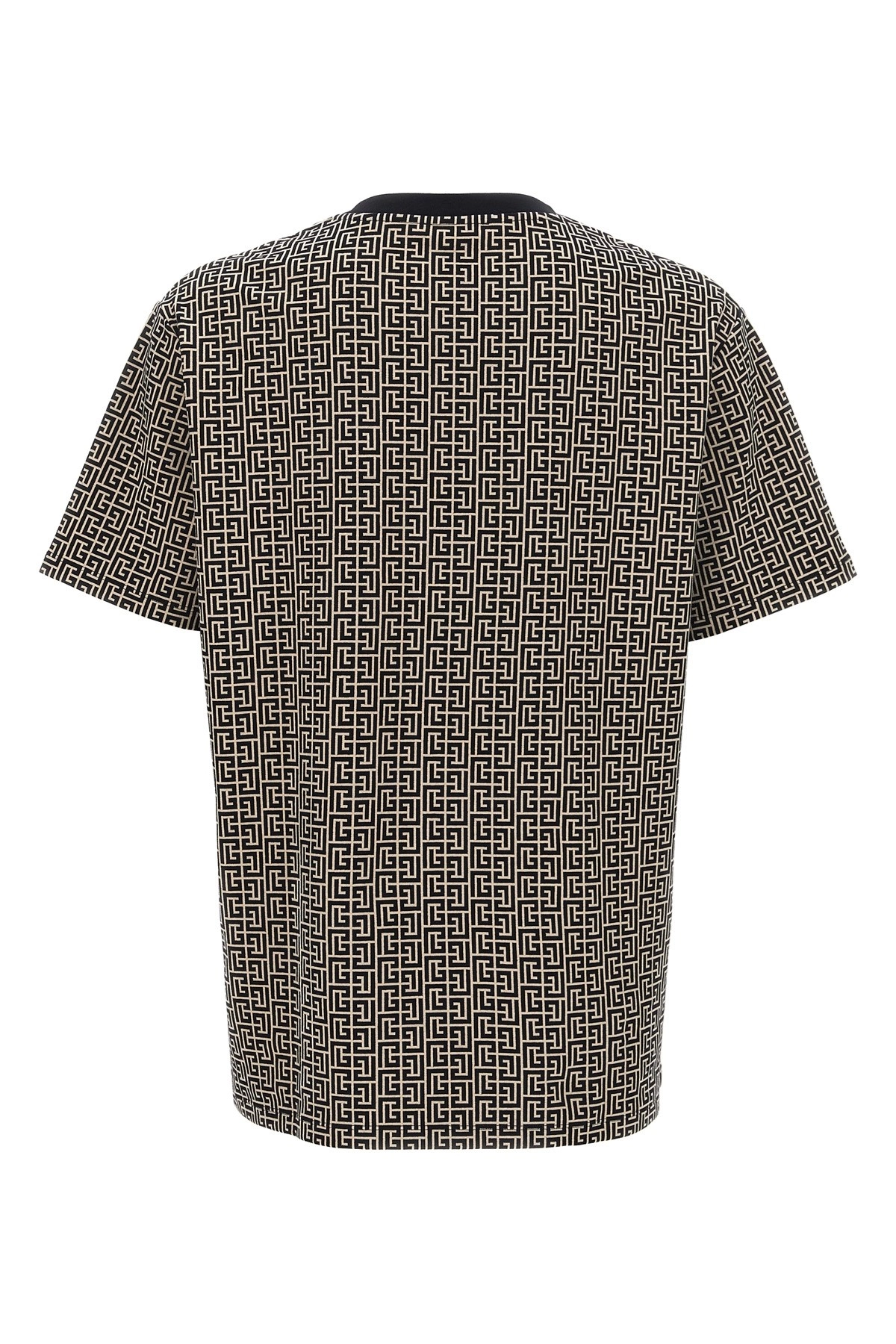 Tシャツ・カットソー BALMAIN FW25 'Monogram Couture' T-shirt (FH1EG000BC90 GFE) Monogram jacquard T-shirt black black - Men | BALMAIN
