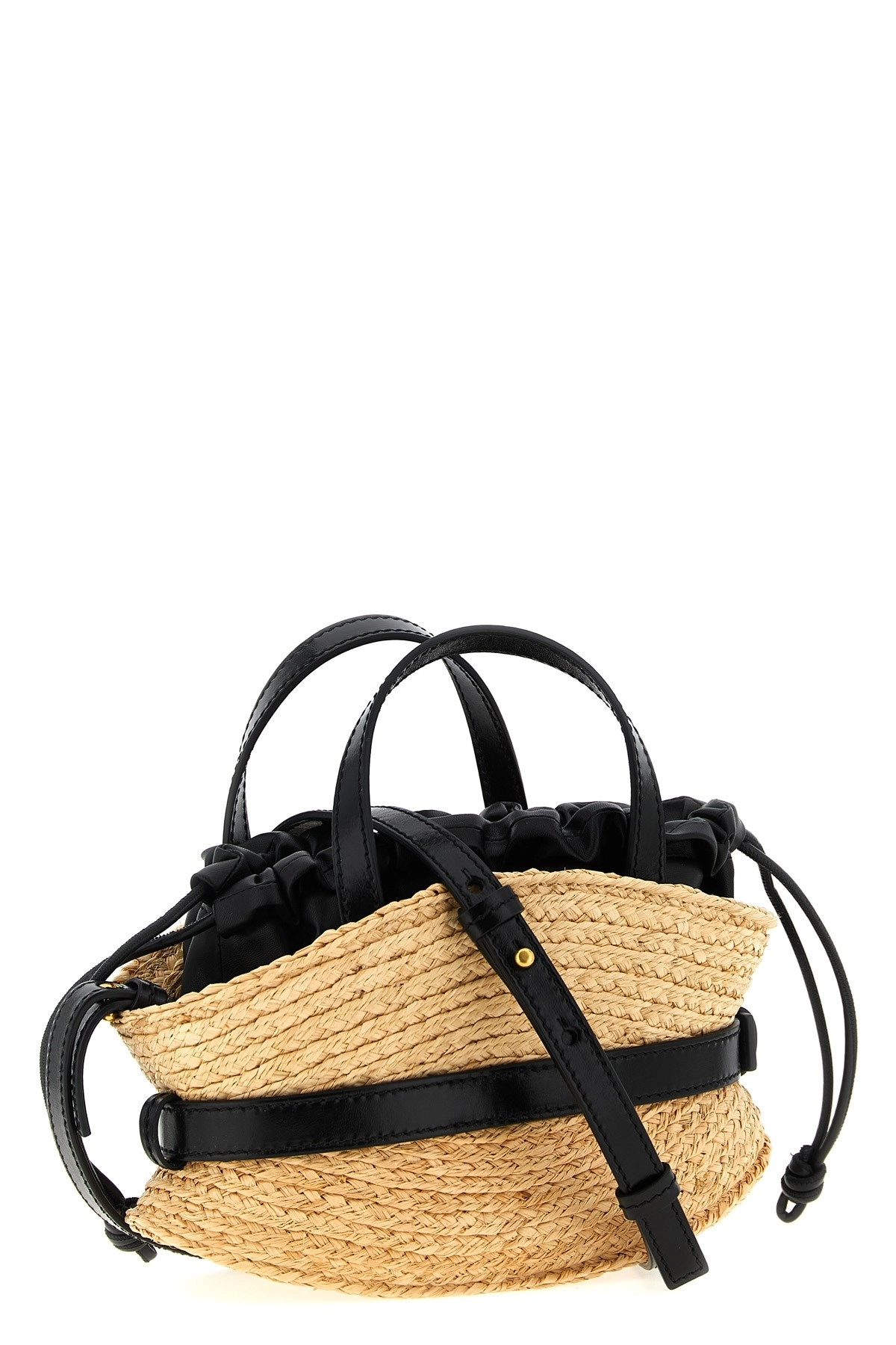 トートバッグ BALMAIN FW25 'Shuffle' mini handbag (FN1DP017TRBO GWN) Shuffle Mini bag in raffia brown brown - Women | BALMAIN