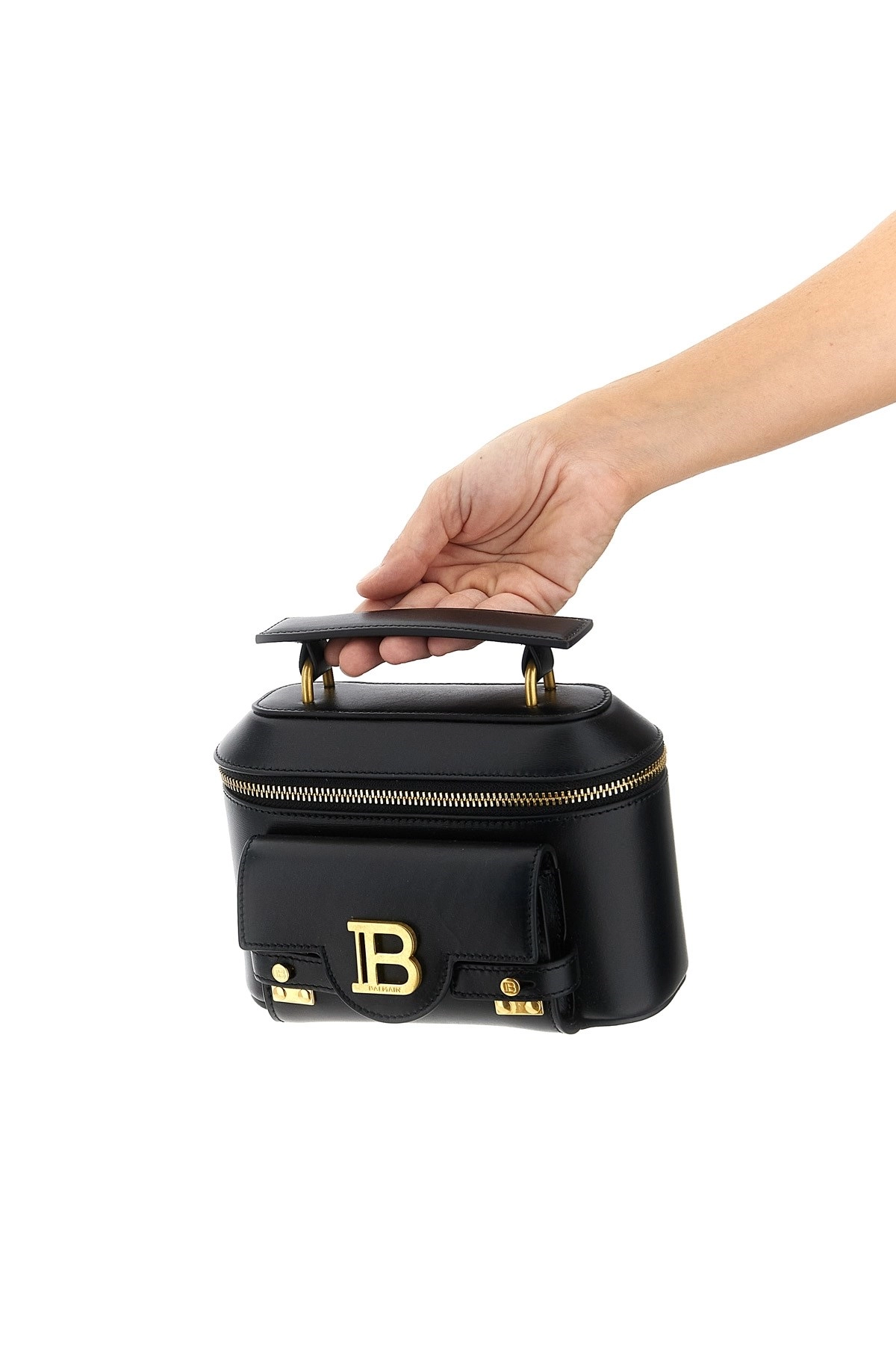 【Balmain】B-BUZZ VANITY-RAPHIA&CALFSKIN◆EN0BH952TRHS Balmain B-Buzz Leather Vanity Bag | Saks Fifth Avenue