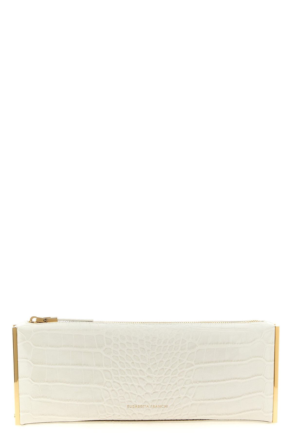 Elisabetta Franchi Baguette Clutch In White