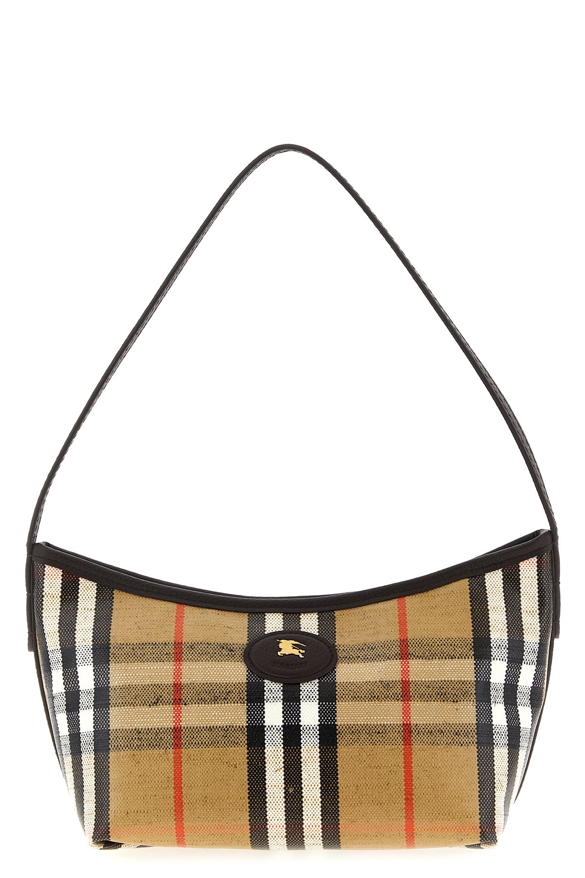 Burberry Womens Sand Mini Highlands Waxed-cotton Baguette Shoulder Bag In Multi