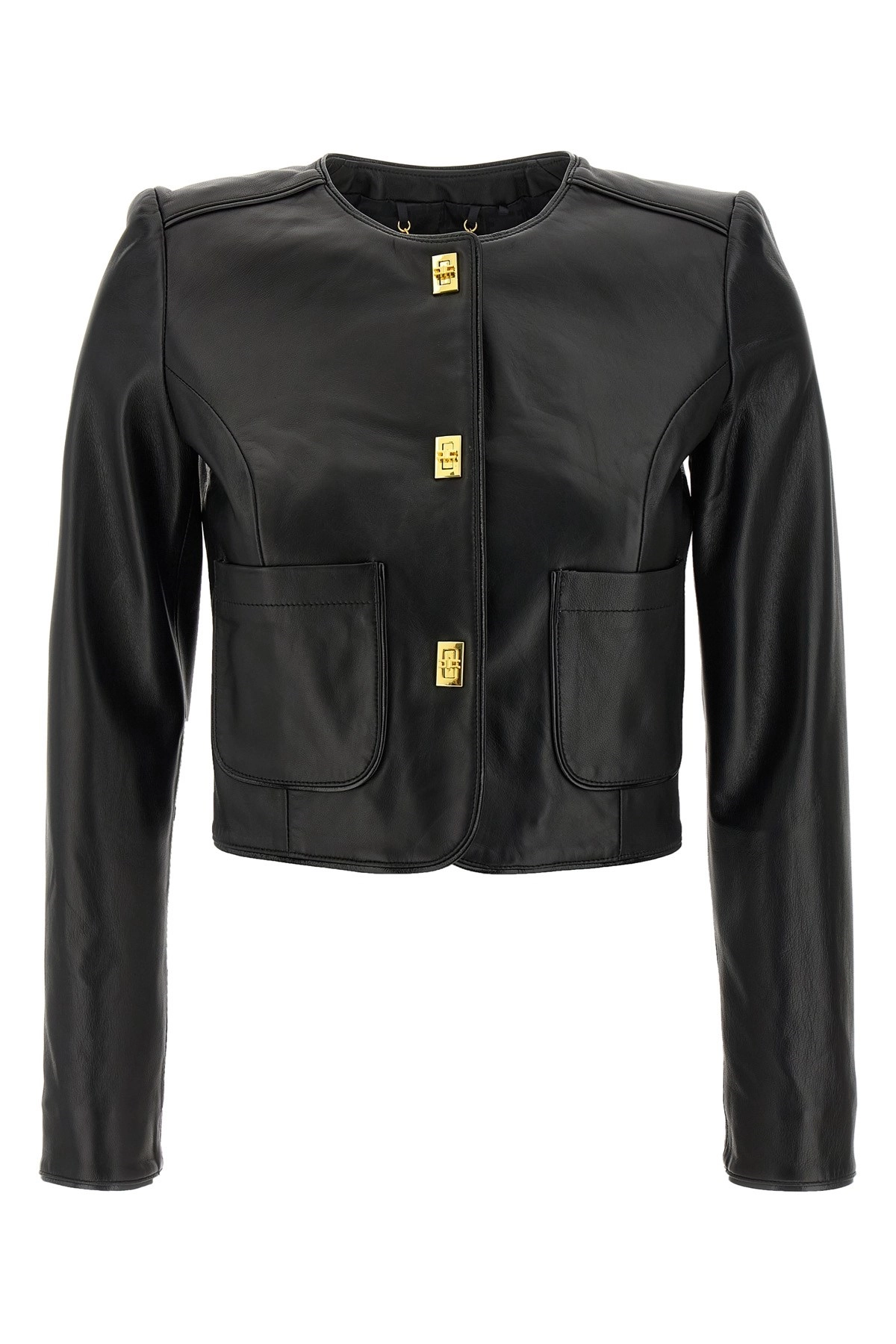 Elisabetta franchi Cropped leather jacket available on julian