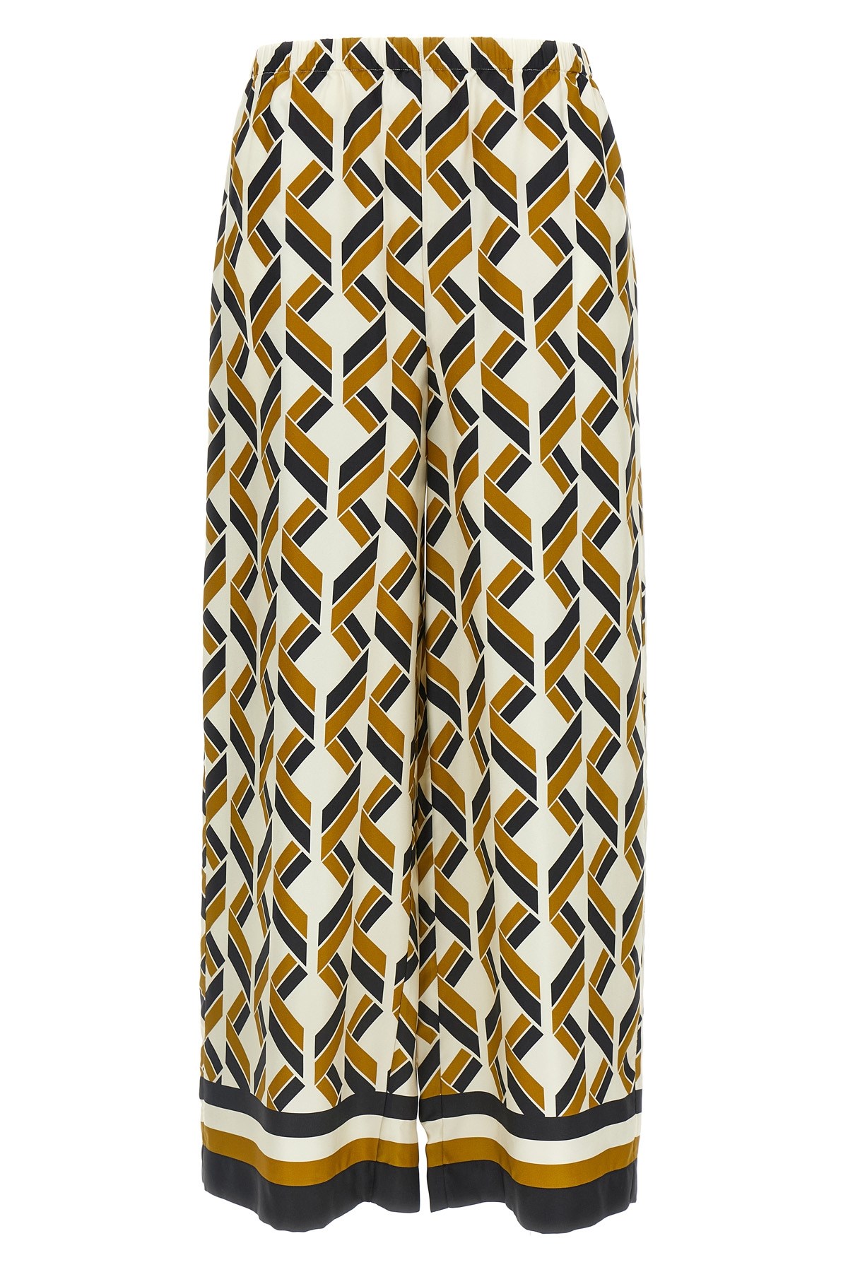 Eres Tube Patterned Silk Twill Wide-leg Pants In Brown