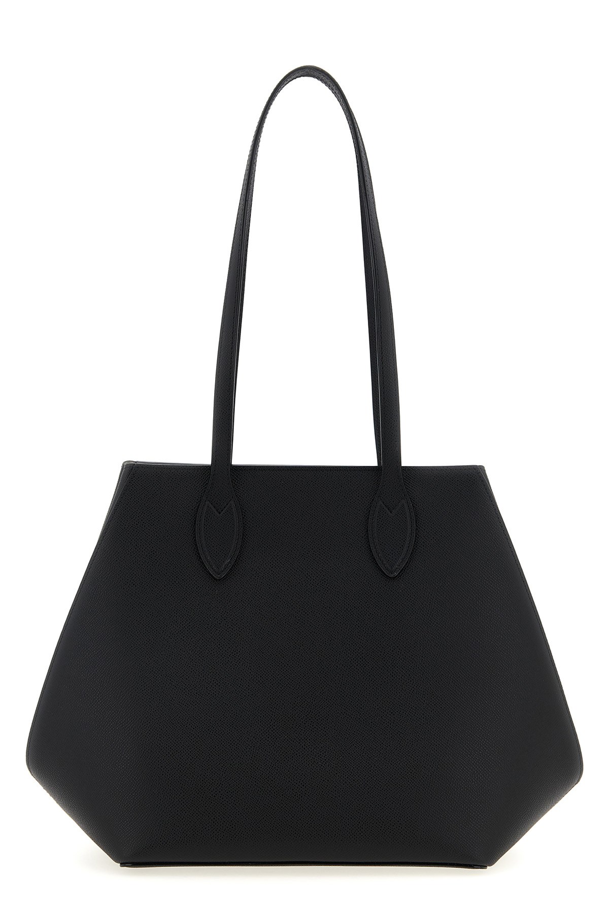 Valextra Medium Vivi Leather Tote Bag In Black