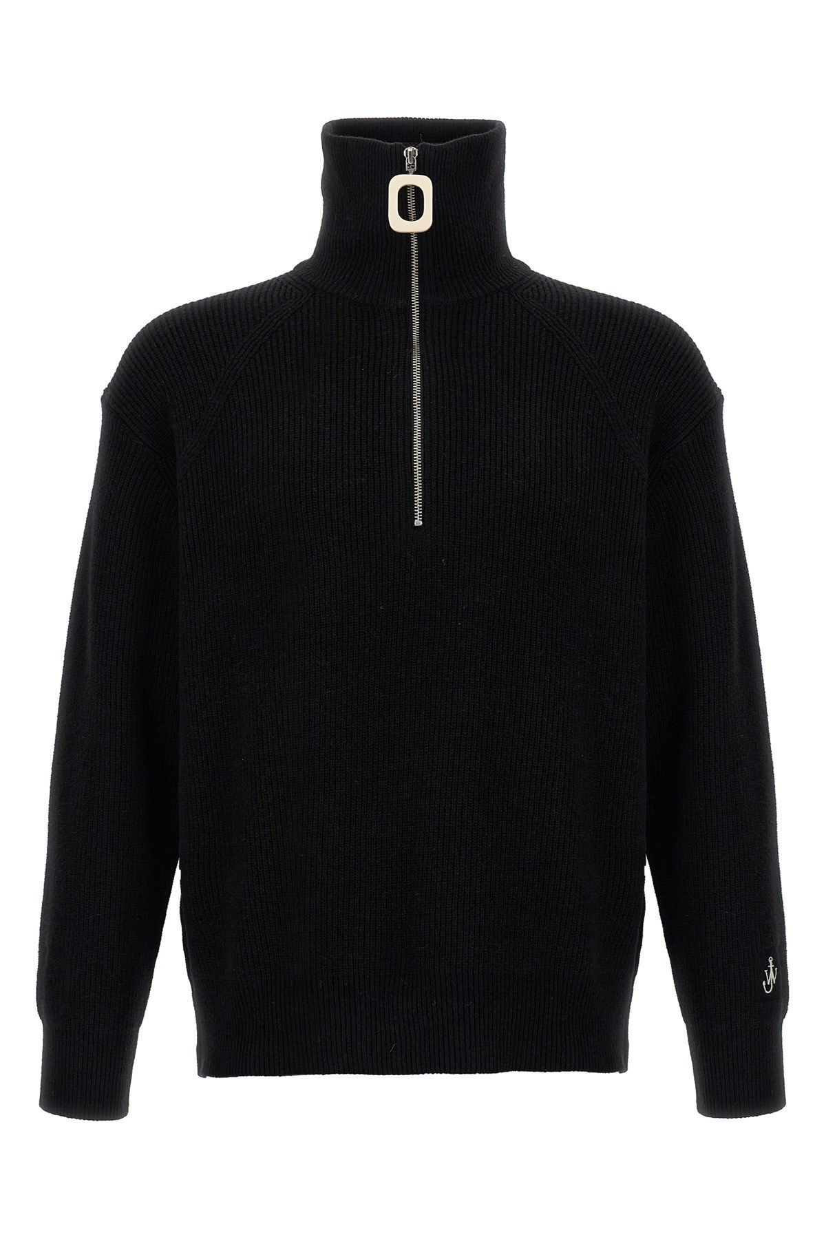 Jw Anderson Half Zipper Shirt In Black