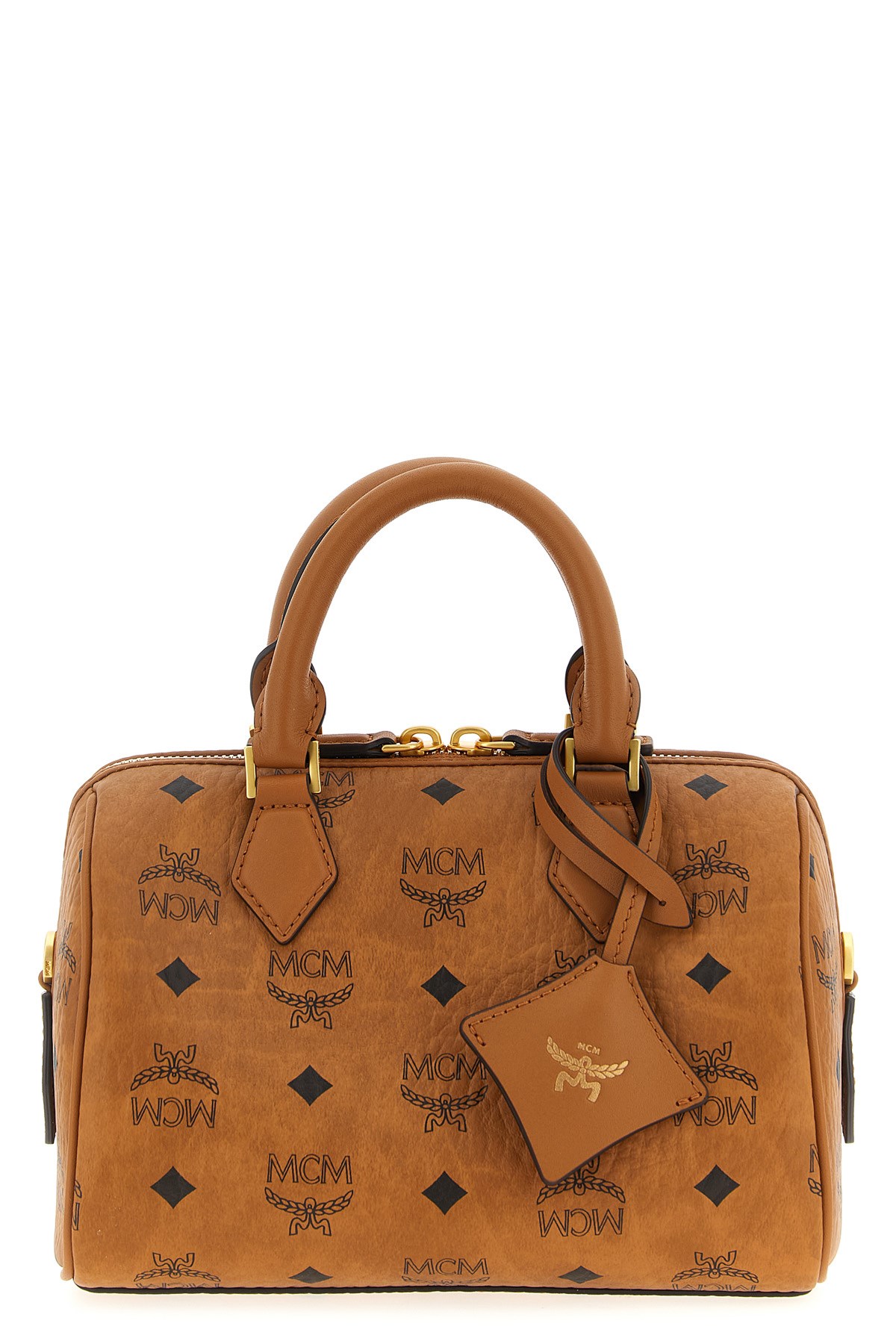 Mcm Ella Boston Handbag In Brown