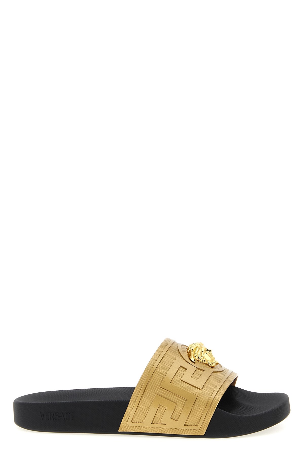 Versace La Medusa Slides In Gold