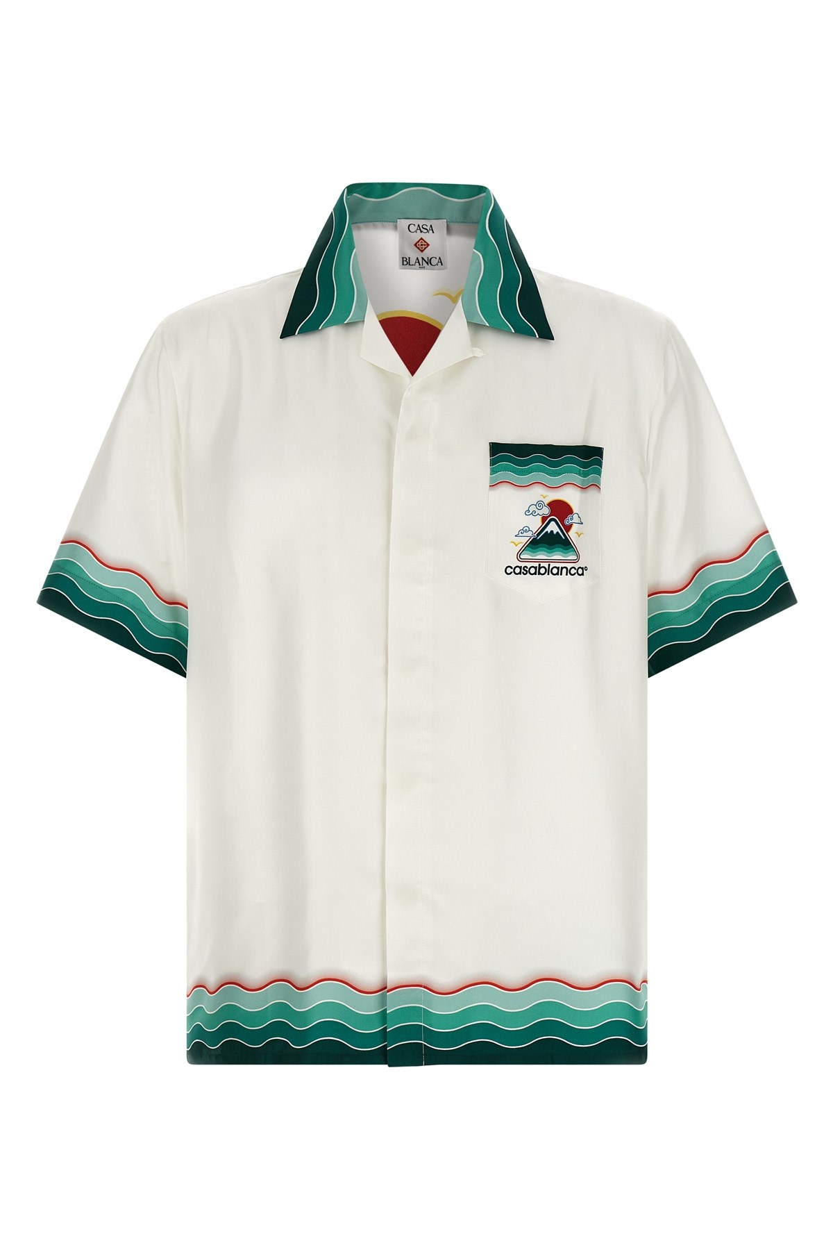 Casablanca Convertible-collar Printed Silk-twill Shirt In Multi