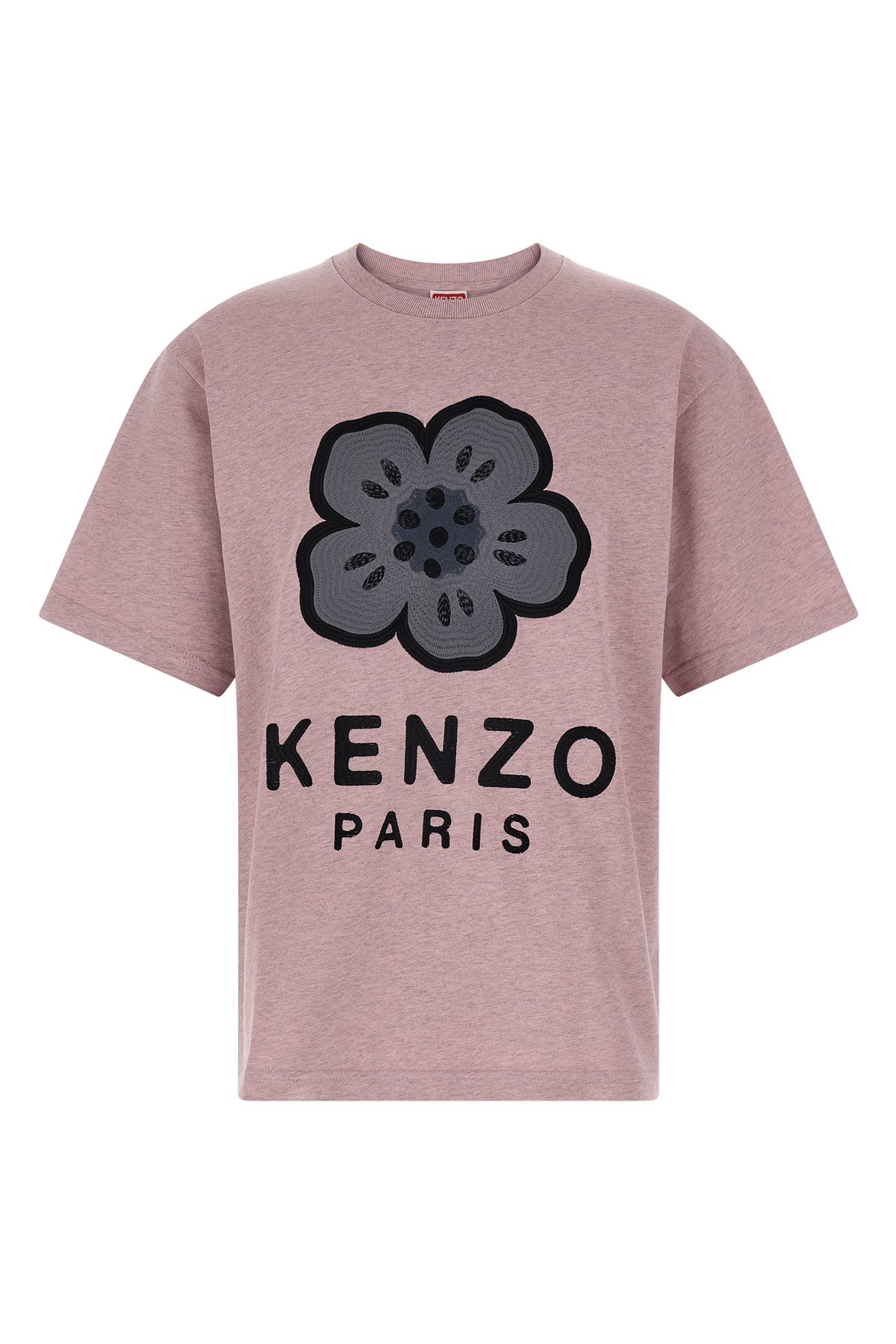 Kenzo Boke Flower Embroidered Oversized Cotton T-shirt Clothing In Pink