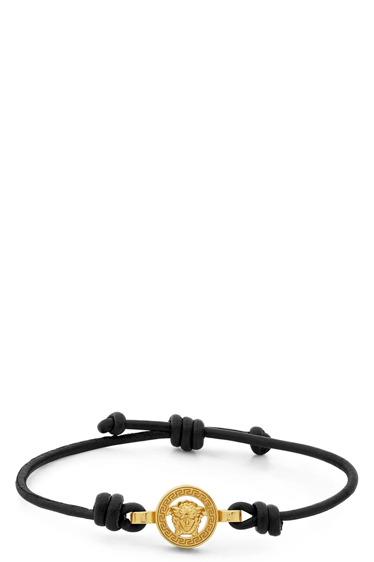 Versace Medusa-charm Cord Bracelet In Black