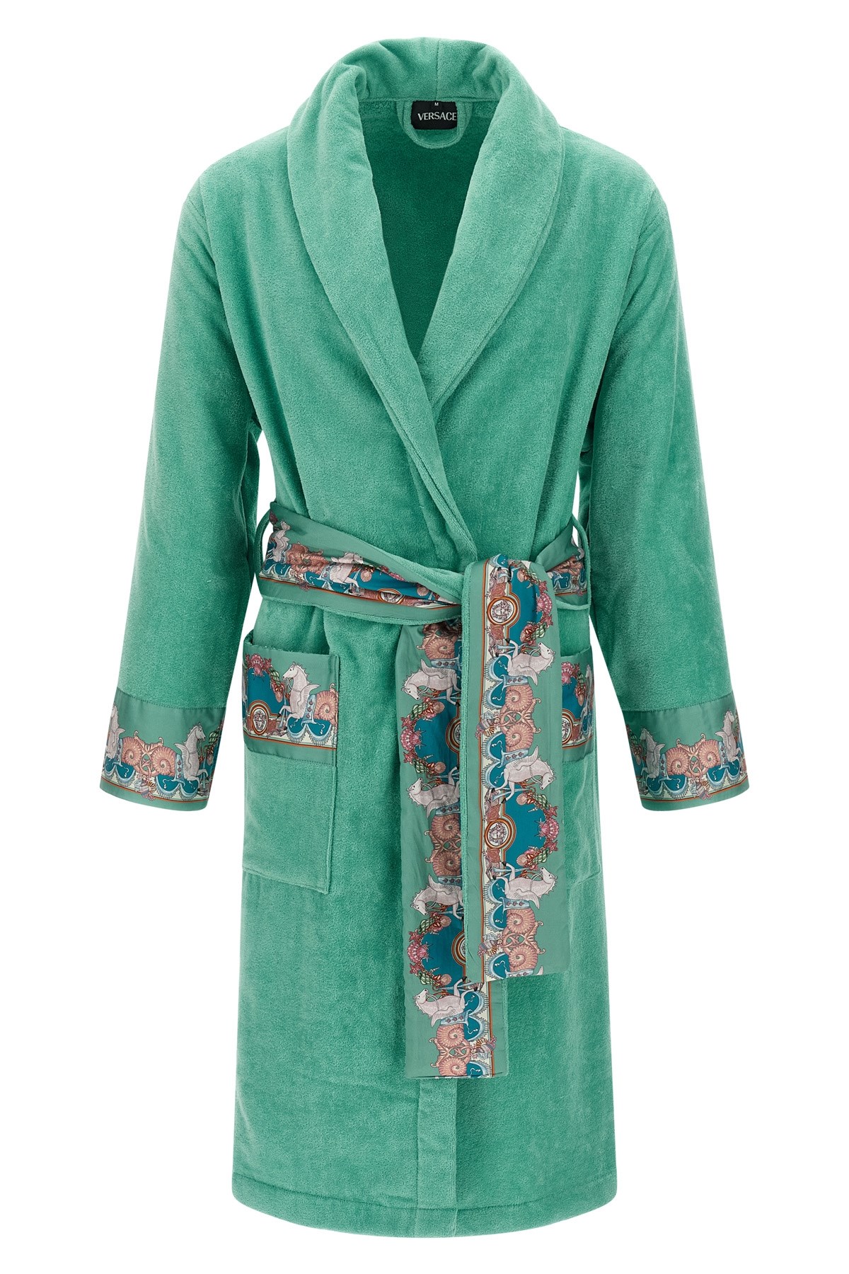 Versace Home 'coral Theatre' Bathrobe In Green