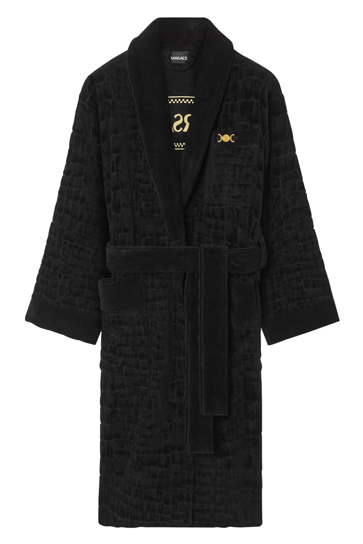 Versace Home 'icon' Bathrobe In Black