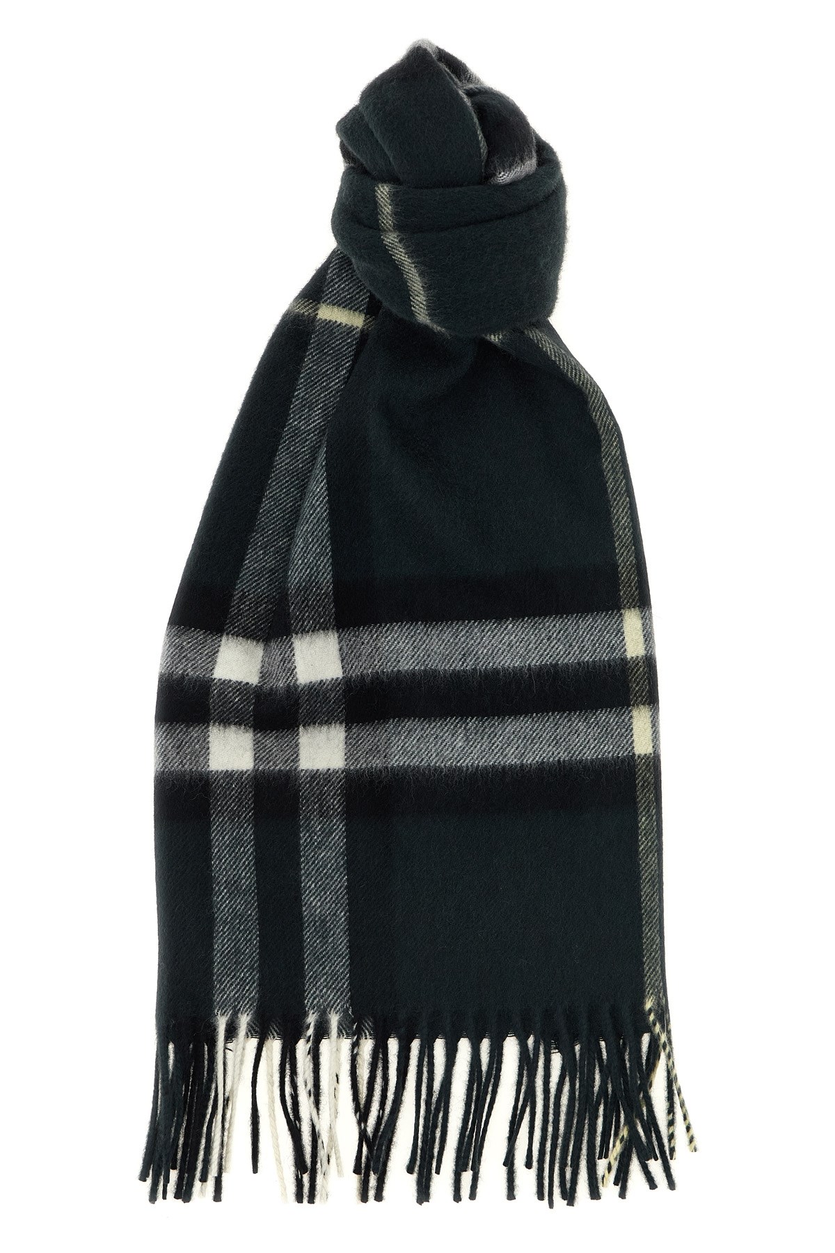 Burberry Cashmere Scarf With Classic Check Pattern In Black
