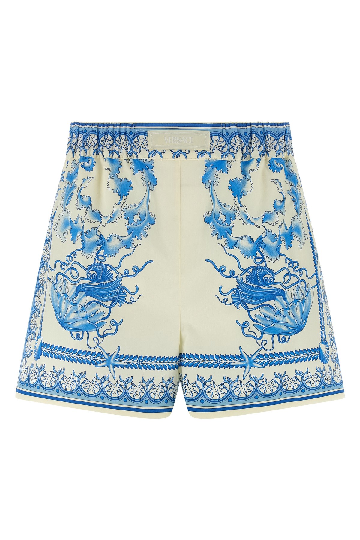 Versace 'barocco' Shorts In Blue