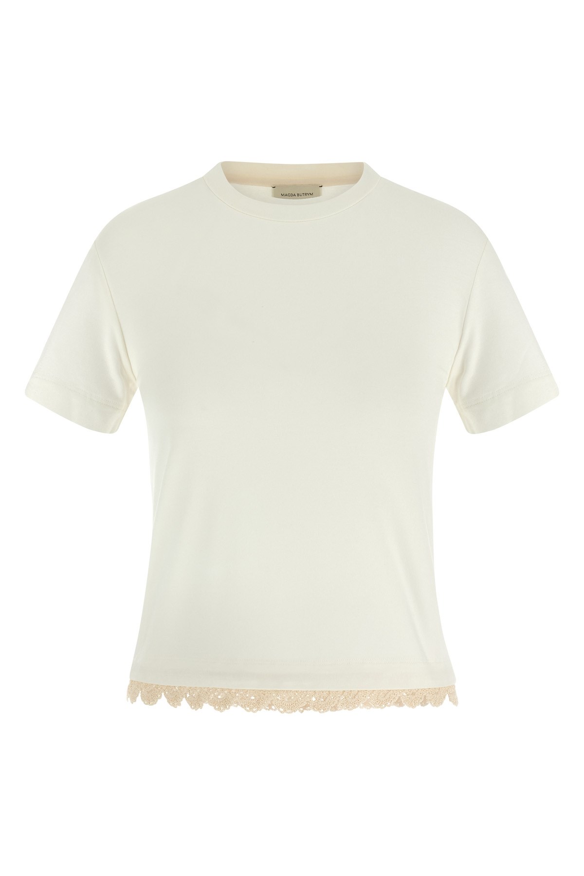 Magda Butrym Crochet-trimmed Cotton-jersey T-shirt In White