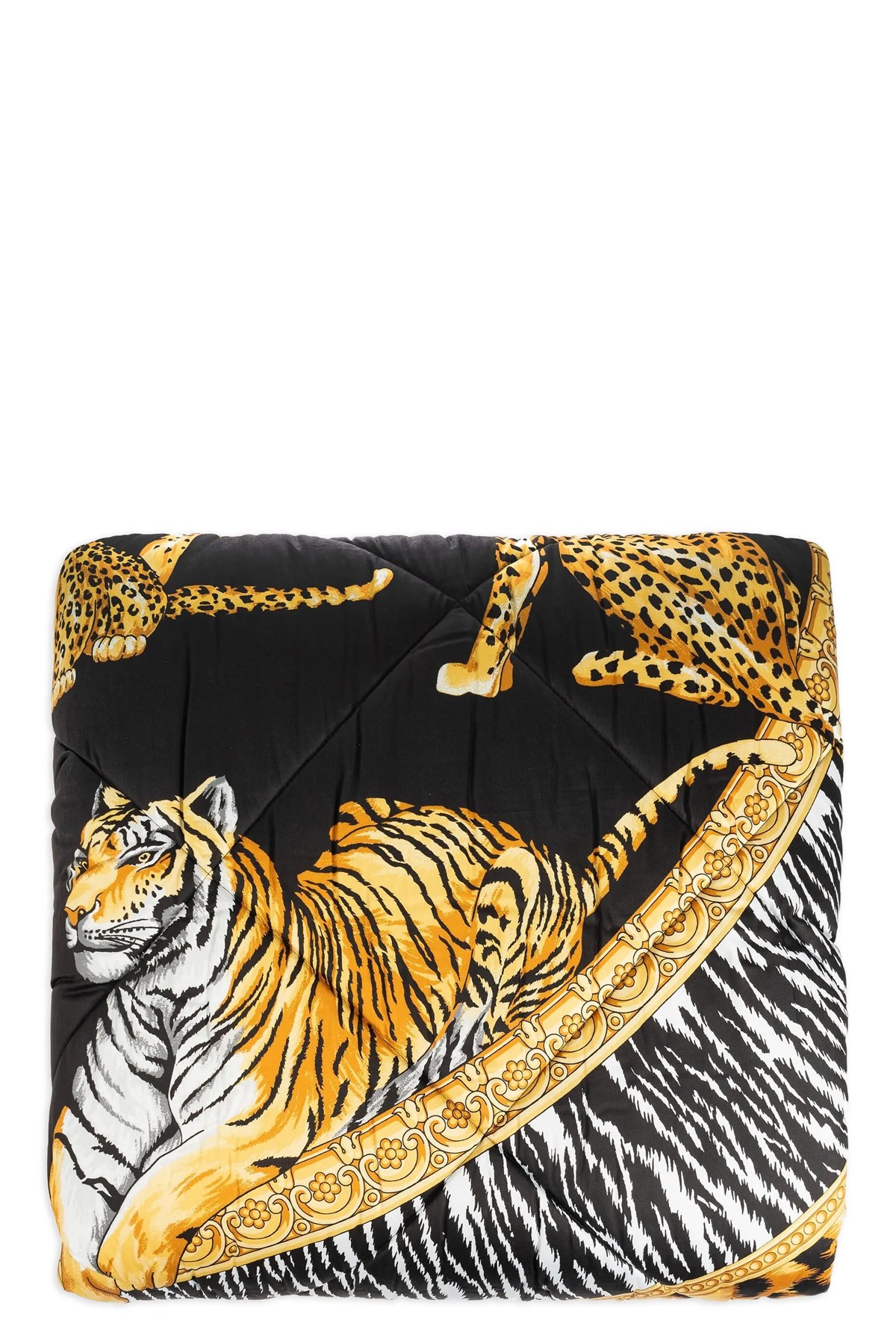 Versace Home 'wild Cats' Quilt In Black