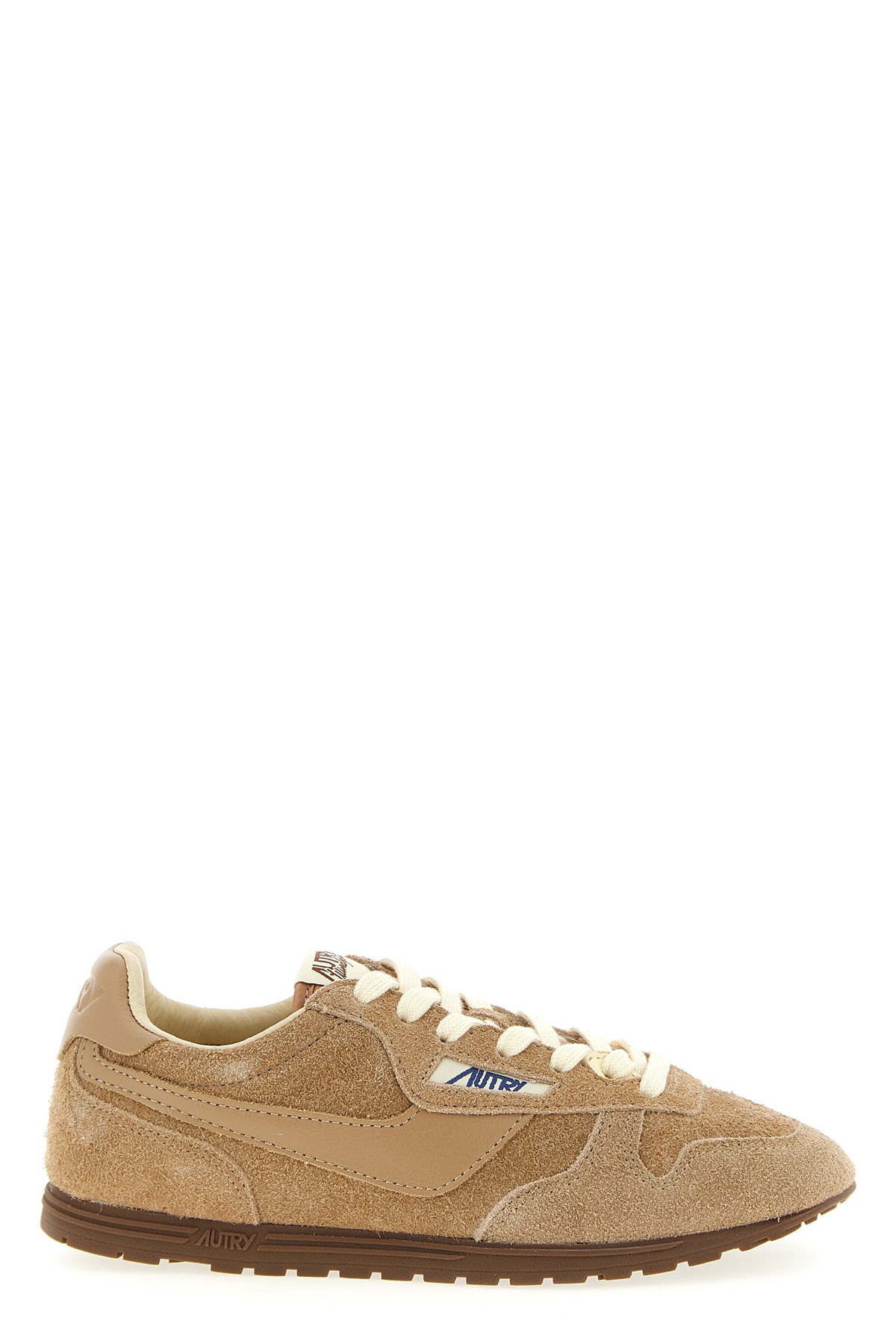 Autry Windspin Tonal Sneakers In Suede And Leather In Brown