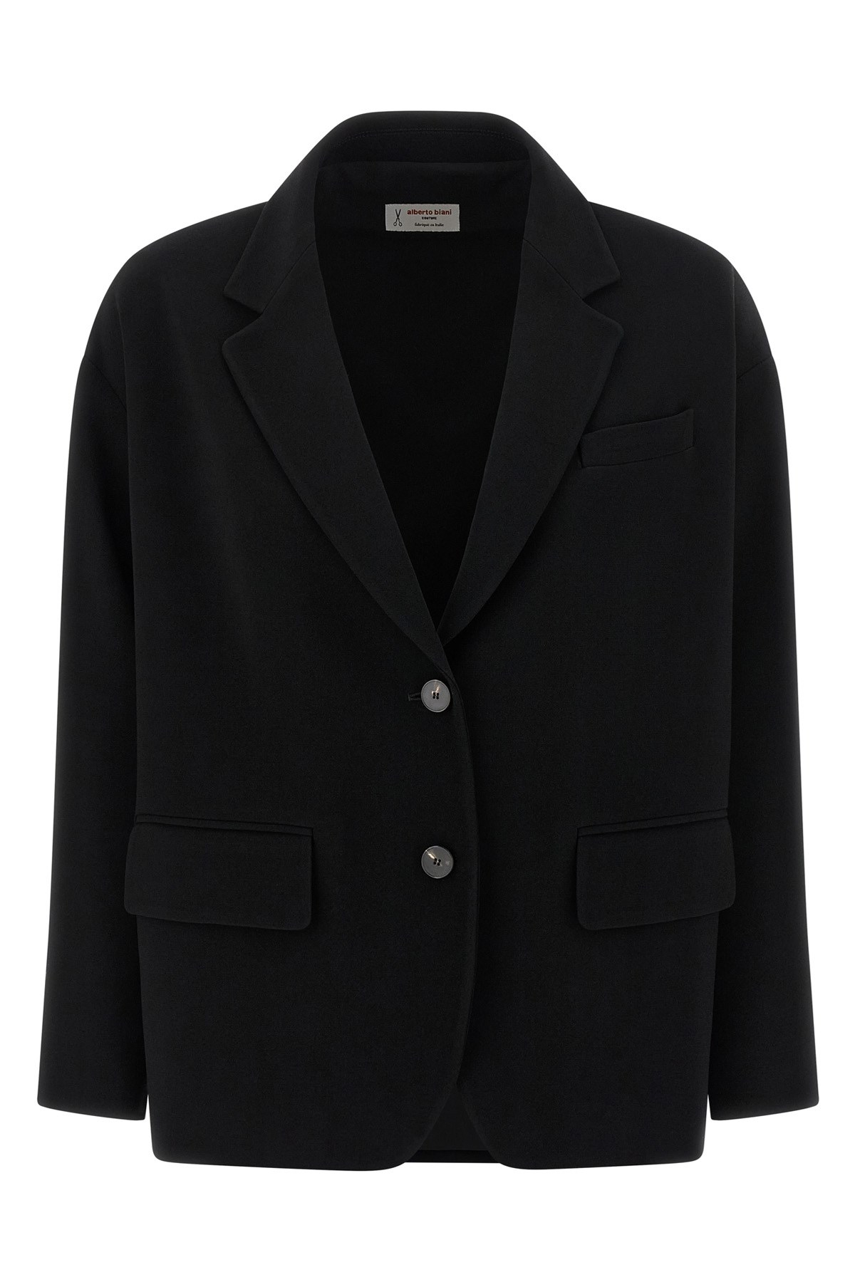 Alberto Biani Single-breasted Two-button Blazer With V-neck Lapels In Black