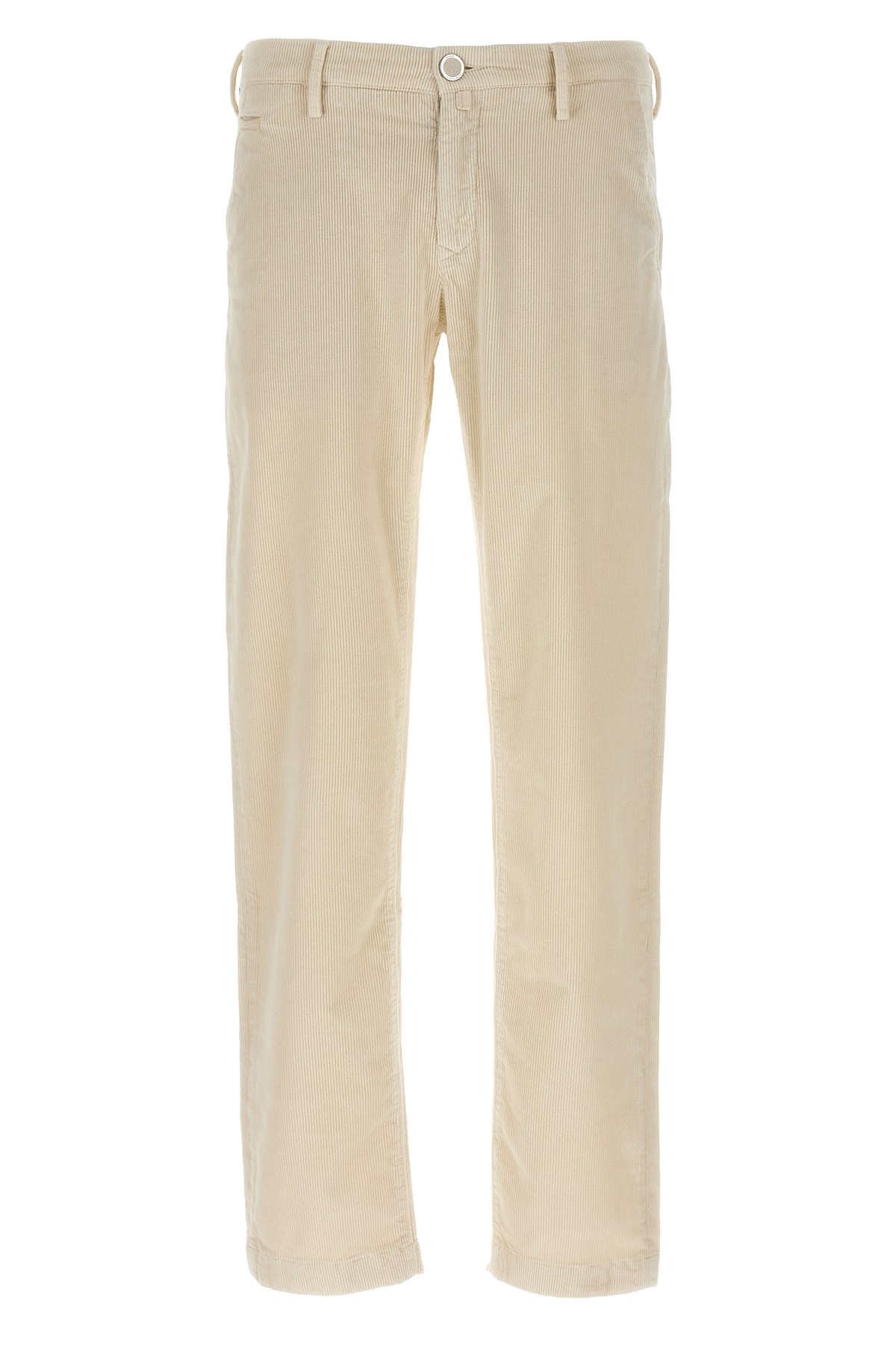 Jacob Cohen Velvet Trousers With Back And Side Pockets In White