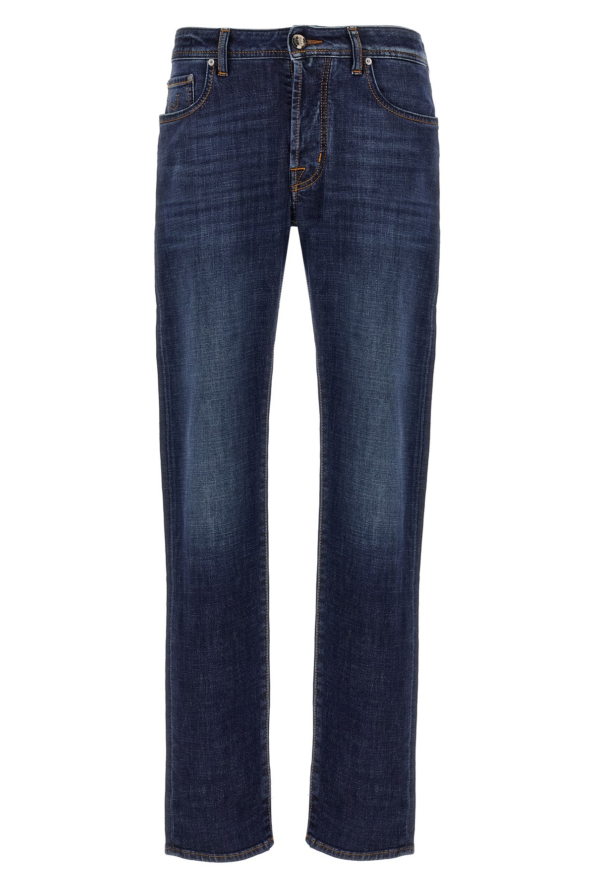 Jacob Cohen Slim Jeans With Back Patch Pockets In Blue
