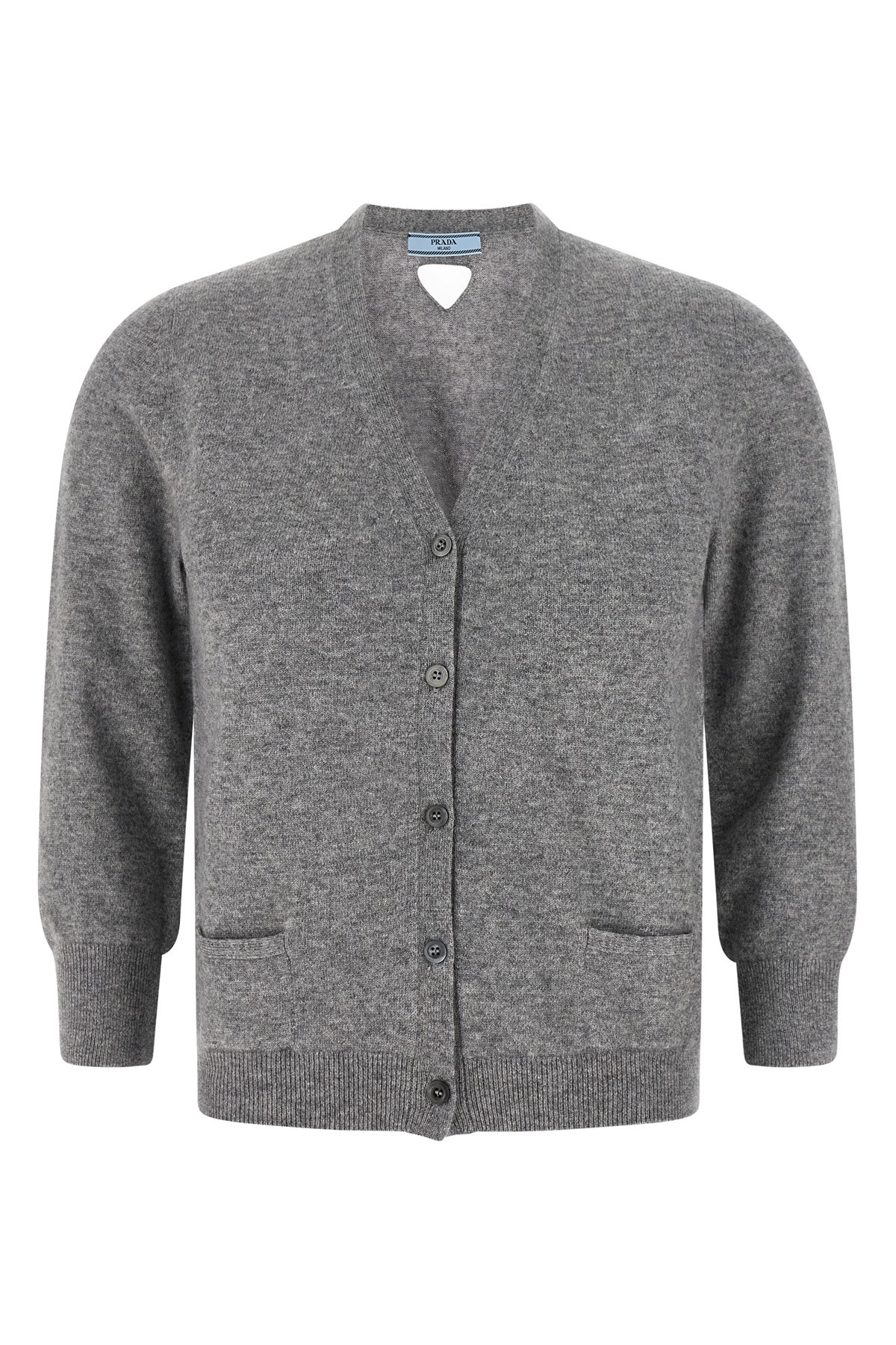 Prada Long-sleeved Sweater In Gray