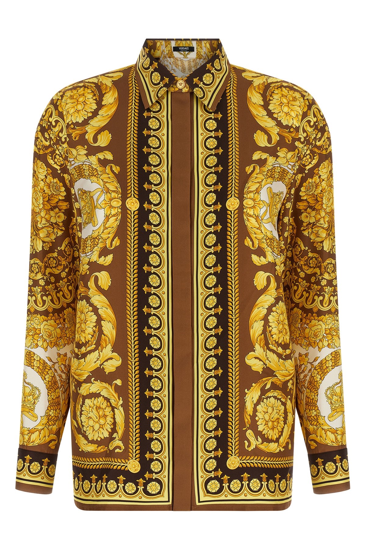 Versace 'barocco' Shirt In Gold