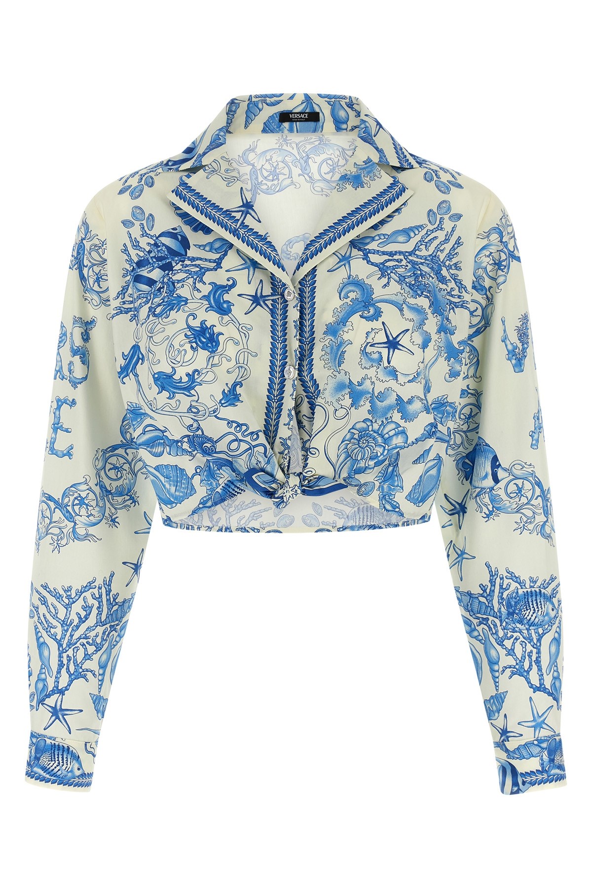 Versace Underwater Barocco Shirt And Blouse Multicolor In Blue