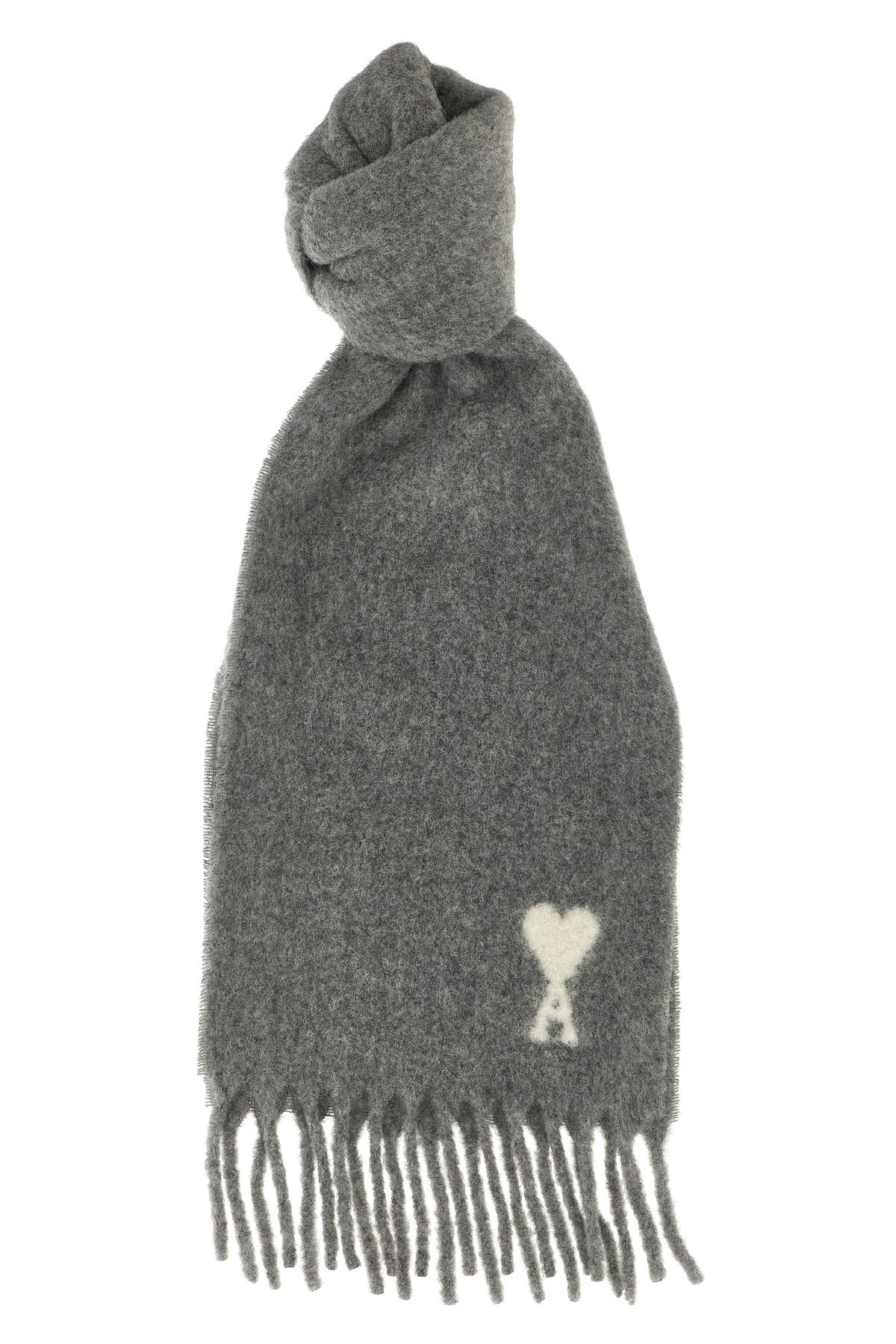 Ami Alexandre Mattiussi 'ami De Coeur' Scarf In Gray