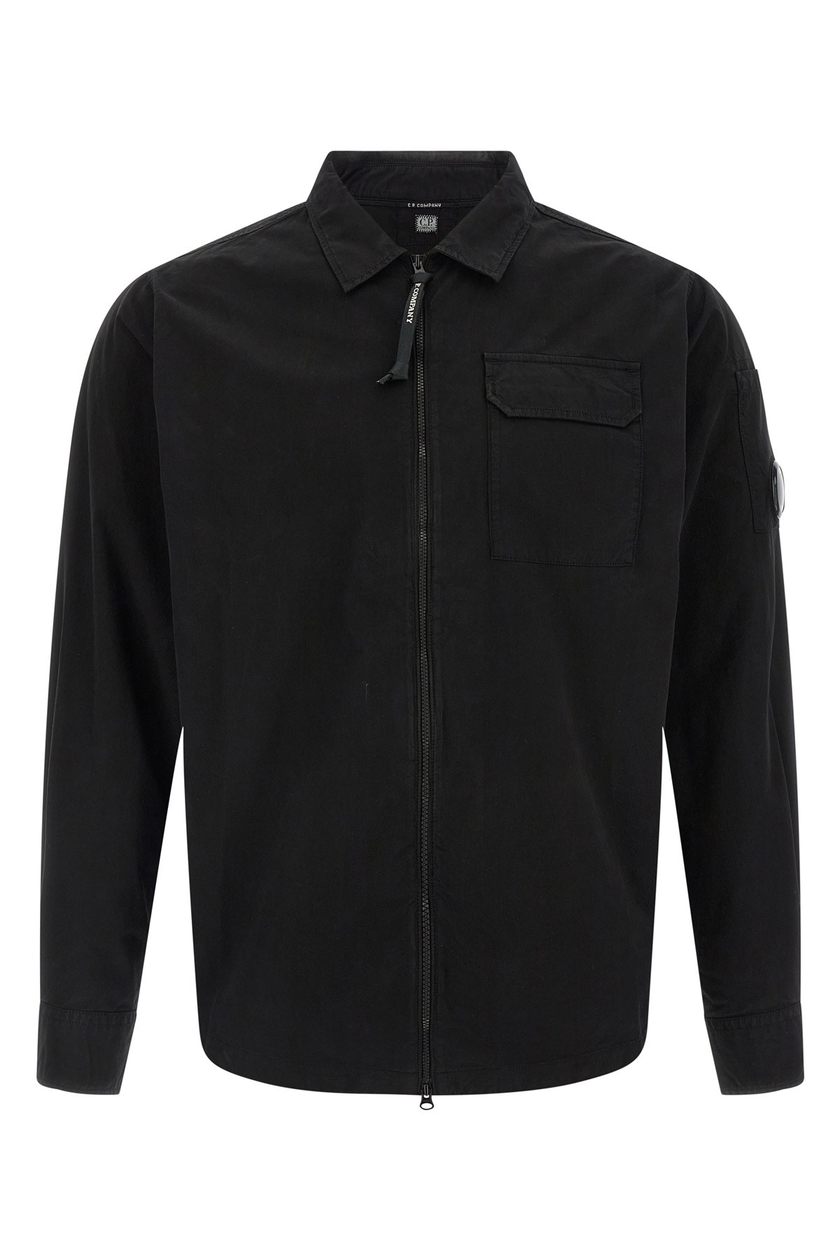 C.p. Company C.p.company Organic Gabardine Zipped Utility Overshi In Black