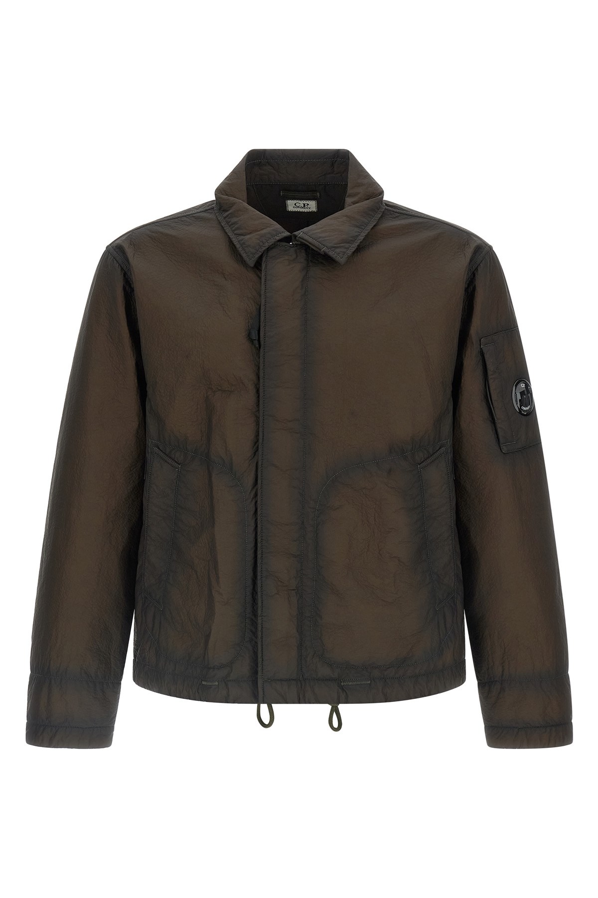 C.p. Company Bi-film Felt Jacket Puffer Jackets Green In Green