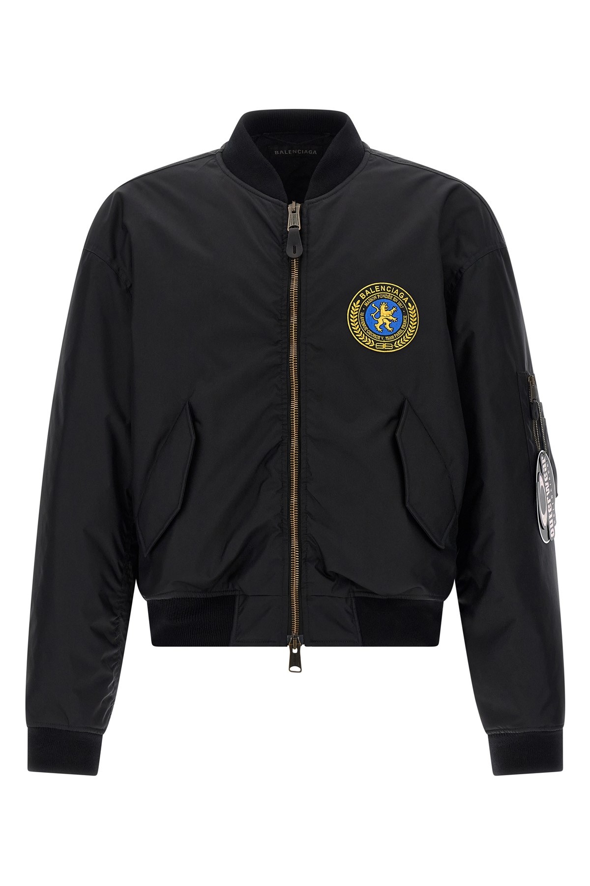Balenciaga Bomber Jacket In Technical Fabric In Black