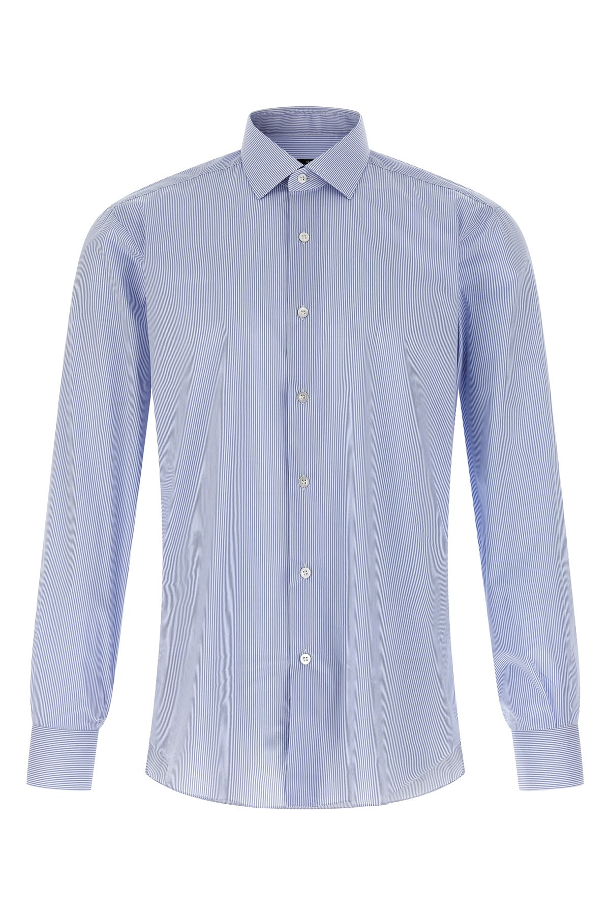 Barba Napoli Barba Slim Fit Striped Cotton Poplin Shirt In Blue