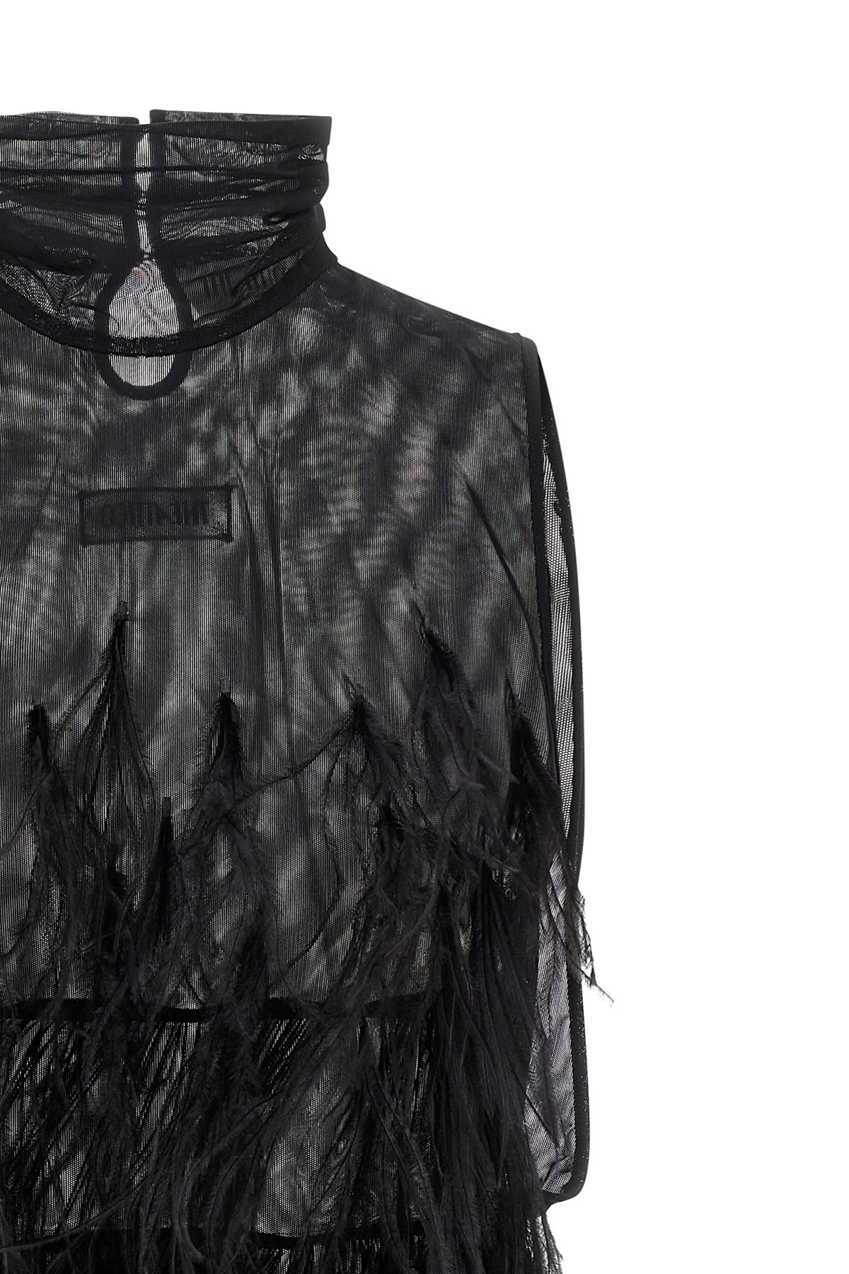 ワンピース THE ATTICO FW25 Ostrich feather dress (251WCA00444 100) The attico Ostrich feather dress available on julian-fashion