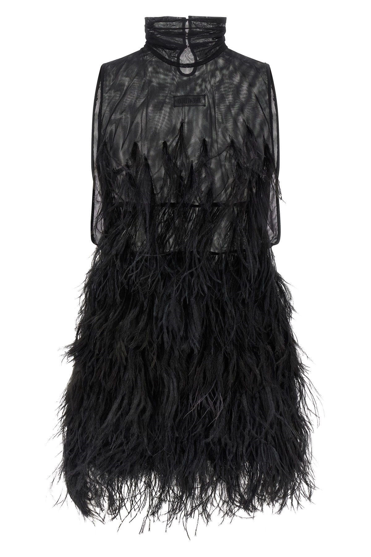 ワンピース THE ATTICO FW25 Ostrich feather dress (251WCA00444 100) The attico Ostrich feather dress available on julian-fashion