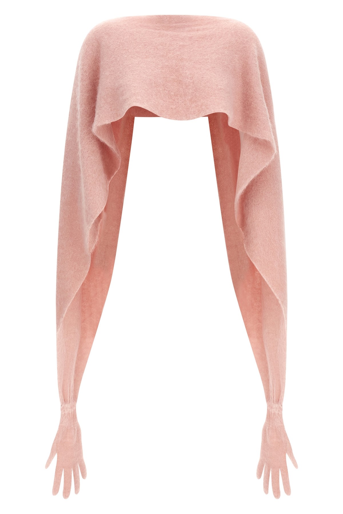 Moschino Gauzy Mohair Blend Cape In Pink