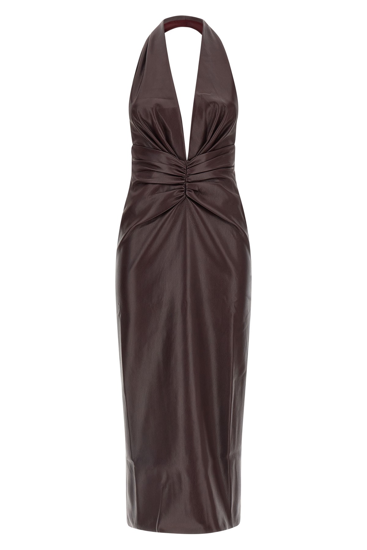 The Andamane Zendaya Dress In Bordeaux Polyester In Burgundy