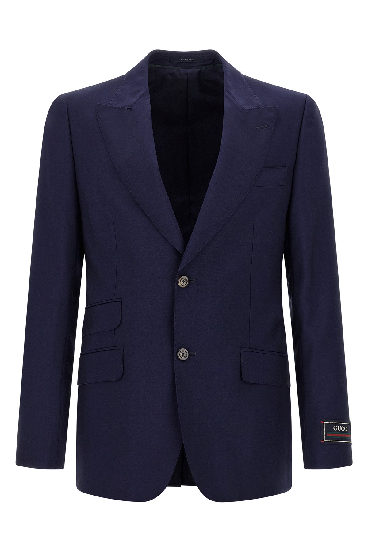 Gucci Tailored Blazer With Front Pockets And Notch Lapel In Blue