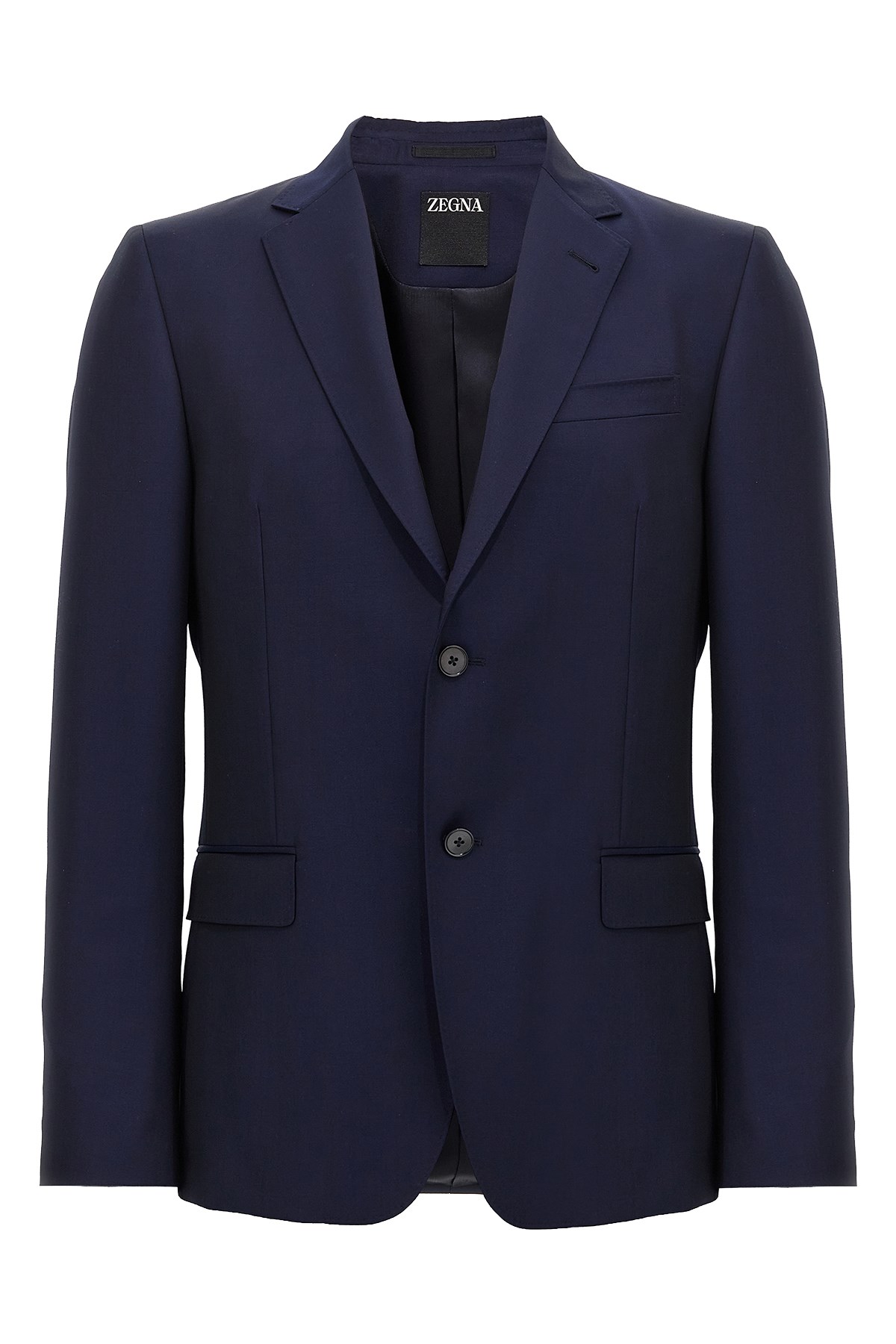 Zegna Tailored Single-breasted Blazer In Wool And Mohair Blend In Blue