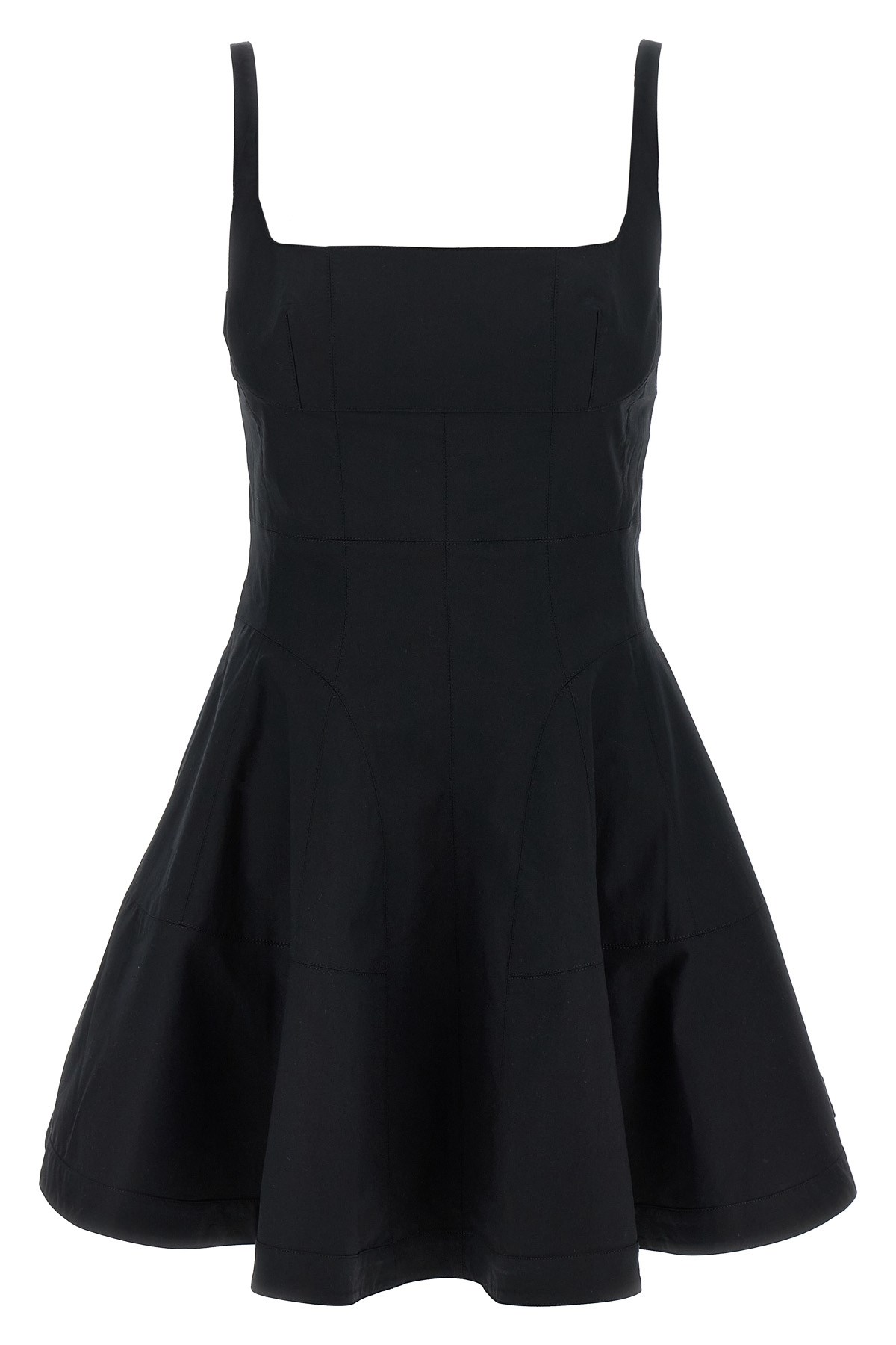 Giovanni Bedin Square-neck Poplin Mini Dress In Black