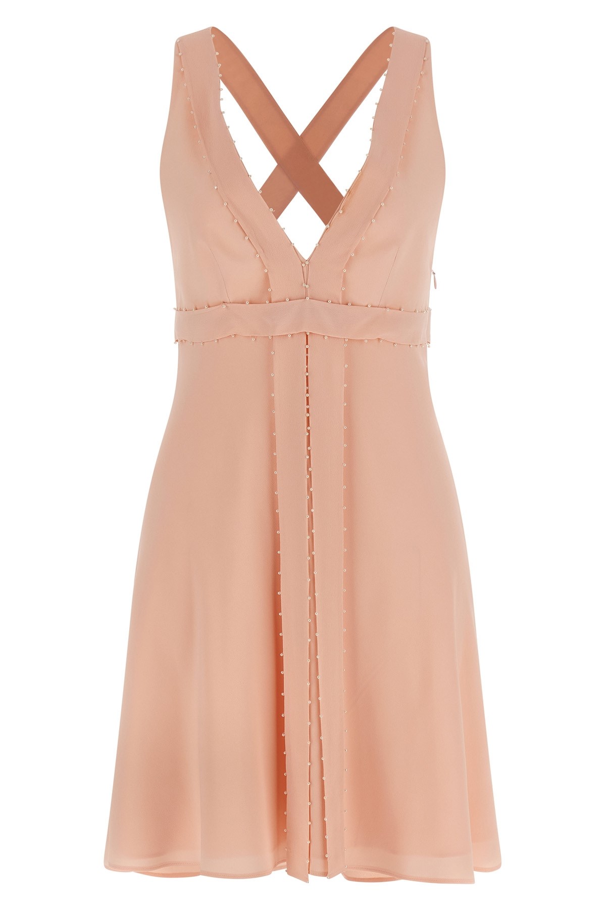 Giovanni Bedin Embellished V-neck Mini Dress In Pink