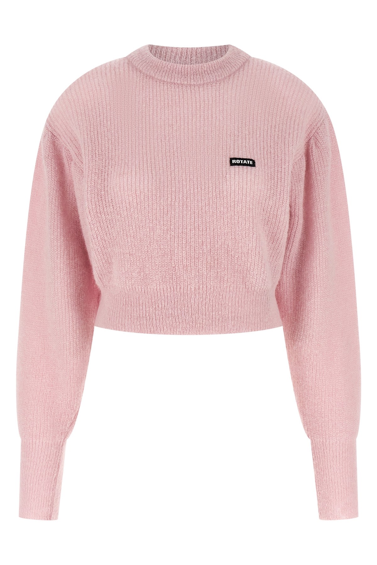 Rotate Birger Christensen Short Knit Puff Sweater In Pink