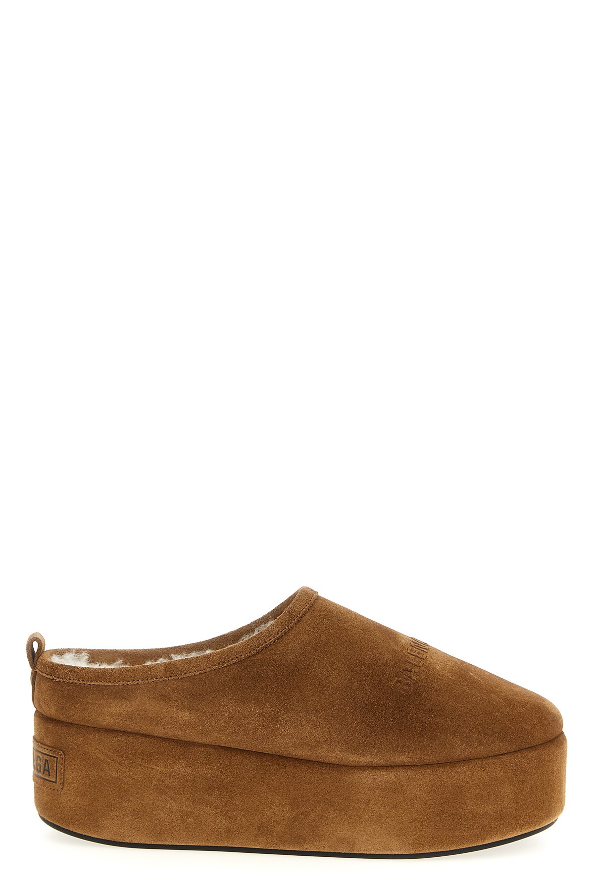 Balenciaga Women Camel Alaska Soft Platform Mules In Multi