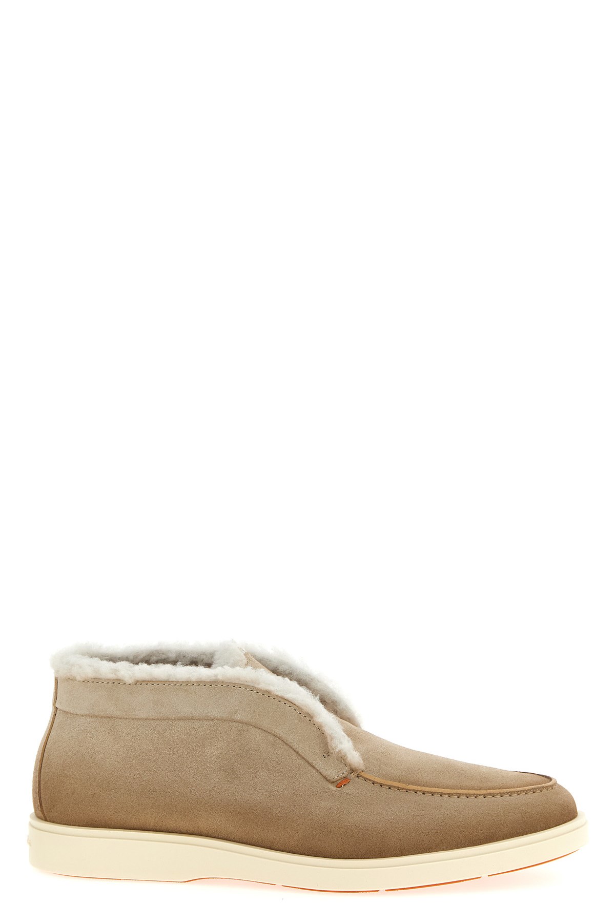 Santoni Suede Slip-on Boots In Brown