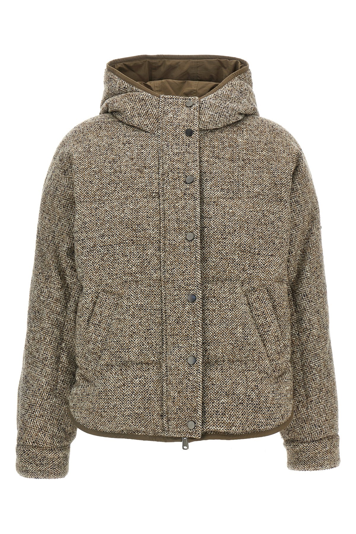 Brunello Cucinelli Reversible Down Jacket Puffer Jackets Multicolor In Multi